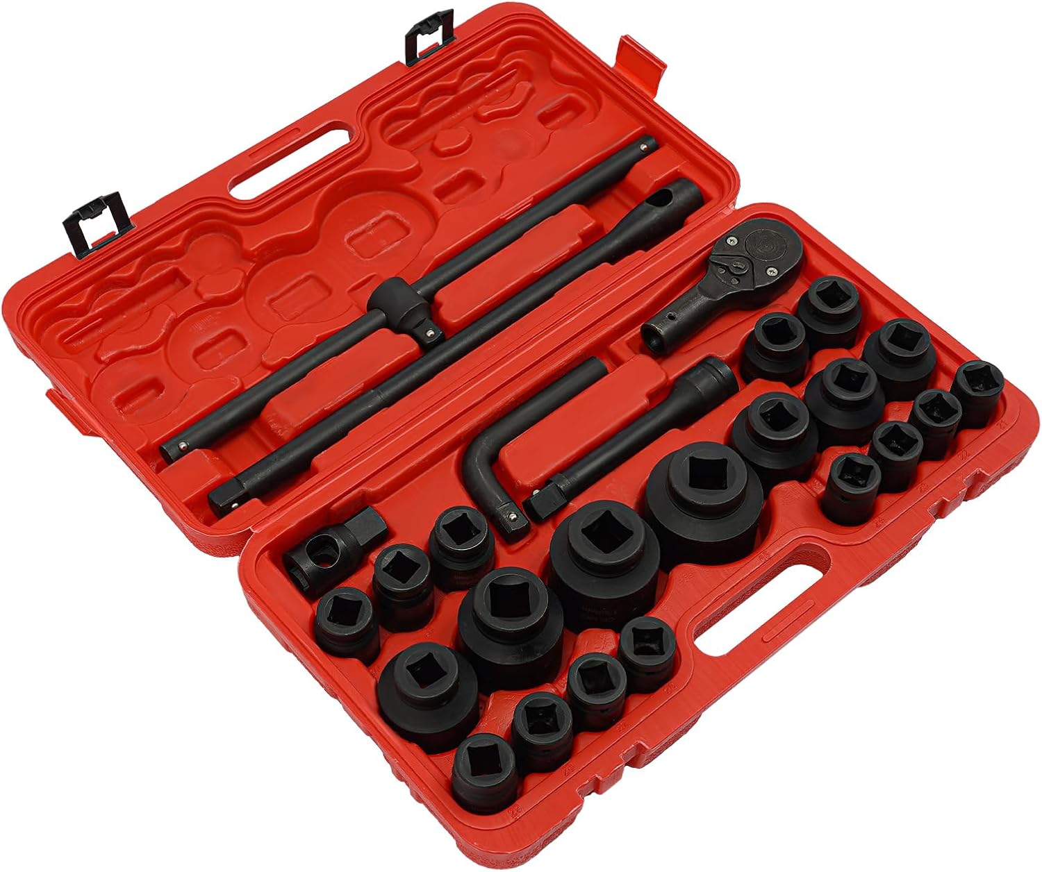 🚗 KFZ & Werkstatt – 26 Pieces 21-65 mm Ratchet Wheel Socket Set Sockets Drive Shock Sockets 26 Pieces Impact Socket Set Impact Socket Set Impact Wrench Set Truck Ratchet Box Impact Socket Set – Bild 9