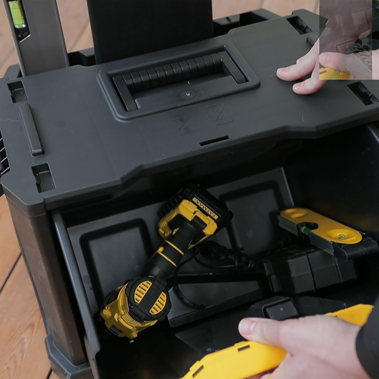 ⚡ Elektro & Technik – Stanley 1-79-206 Rollwerkstatt aus Metall und Kunststoff, leerer Werkzeugwagen mit 3 modularen Einheiten, vielseitiger Werkzeugkasten für Kleinteile und große Werkzeuge, 1-79-206 – Bild 16