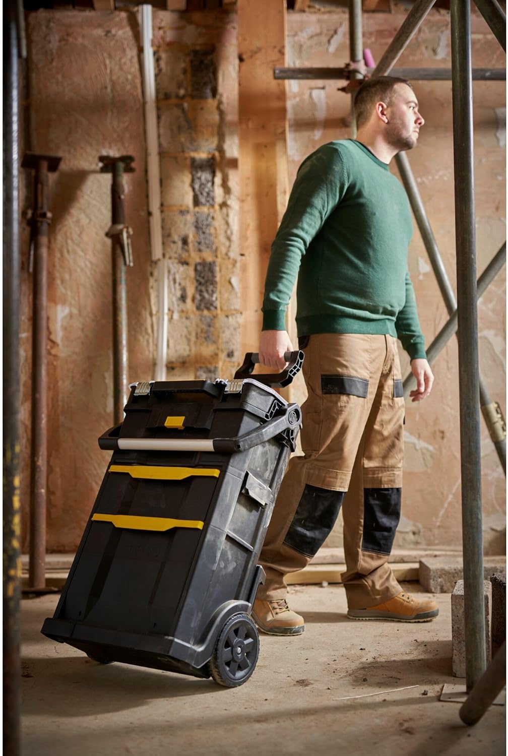 🚗 KFZ & Werkstatt – STANLEY 2-in-1 Rolling Workshop Tool Box Empty Tool Box (53 x 75.60 x 32 cm, Tool Carrier with Organiser Attachment, with Two Large Compartments, Telescopic Handle, Made of Robust Plastic) STST1-79231 – Bild 6