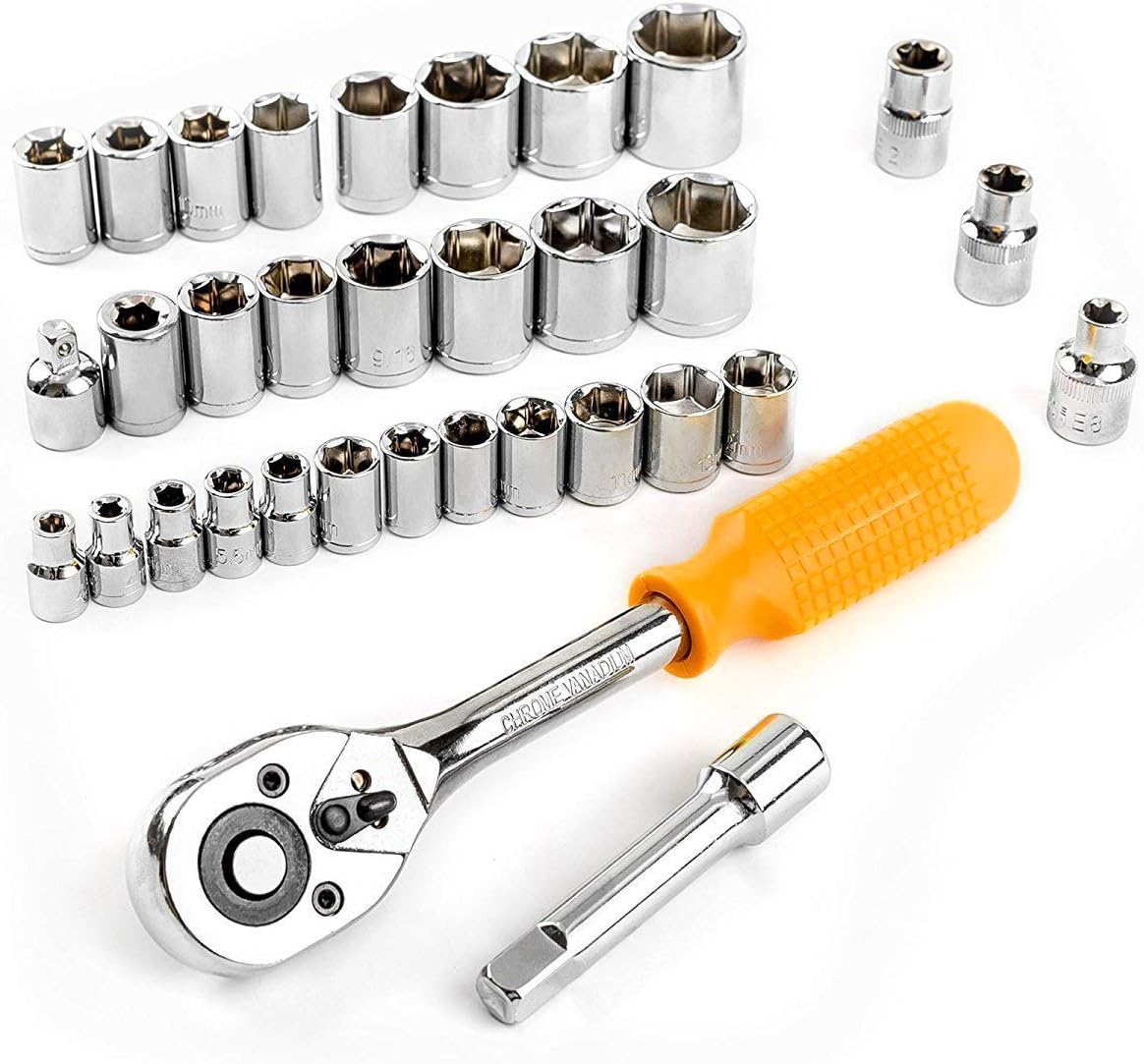 🚗 KFZ & Werkstatt – 128 Piece Socket Wrench Tool Set Auto Repair Mixed Tool Combination Package Hand Tool Kit with Plastic Toolbox Storage Case – Bild 8