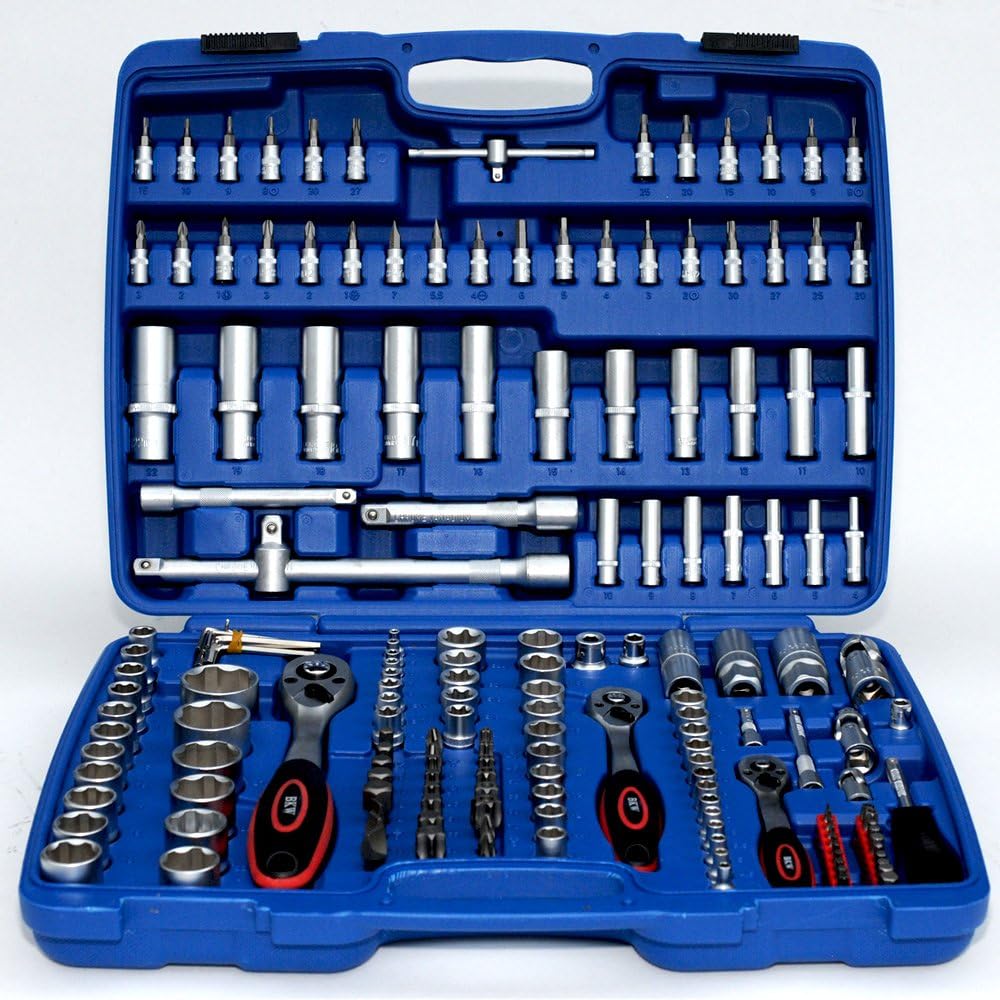🚗 KFZ & Werkstatt – Car Tool Box 171-Piece Ratchet Box Socket Spanner Set 1/4 Inch + 3/8 Inch + 1/2 Inch