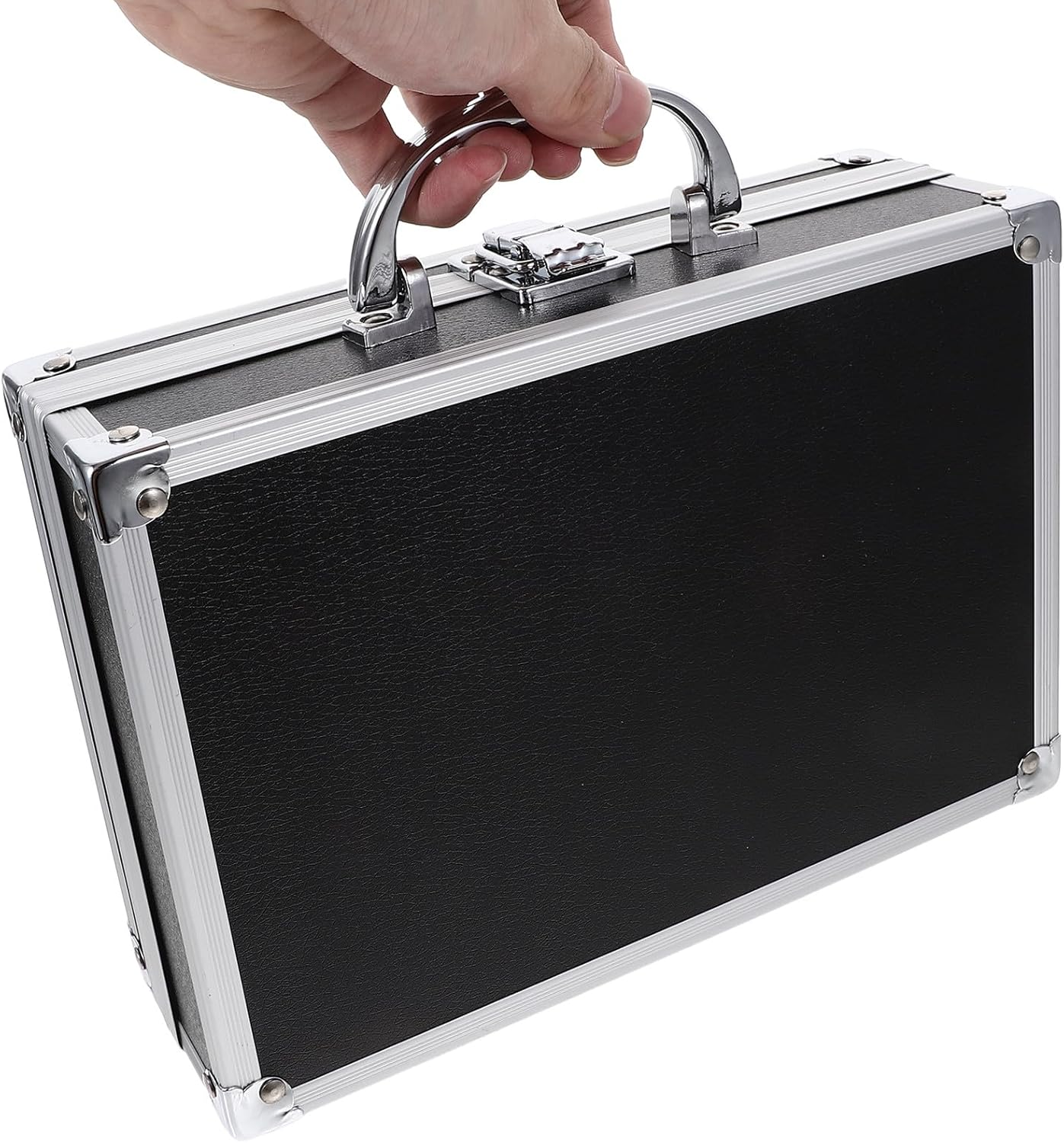 ⚡ Elektro & Technik – Yardenfun Tragbarer Aluminium Werkzeugkoffer mit Hartschale Multifunktionale Aufbewahrungsbox 23X16X7cm Schwarzer Metallkoffer für Elektriker und Werkzeugzubehör – Bild 4