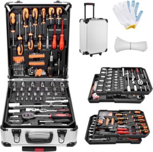⚡ Elektro & Technik – Werkzeugkoffer 600 Teile, Werkzeugkoffer, Werkzeugset, Auto, Werkzeug, Trolley, Alukoffer, Teleskopgriff, Werkzeugkasten, groß, Elektriker-Set