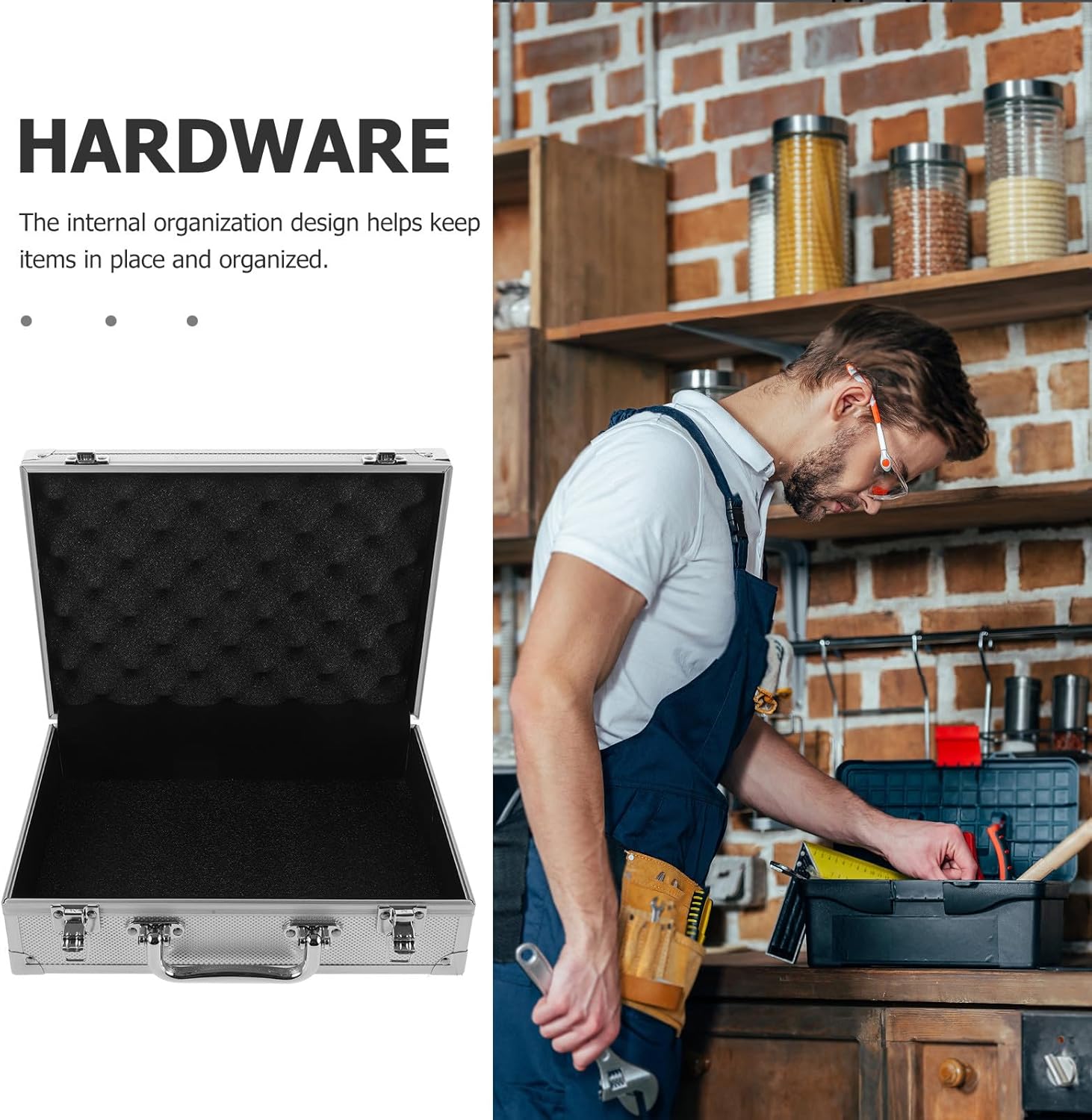 ⚒️ Bau & Montage – Healeved Aluminium Werkzeugkoffer Abschließbar mit Metallgriff Kompakte Aufbewahrungsbox 28X195X8cm für Handwerker und Bastler – Bild 7