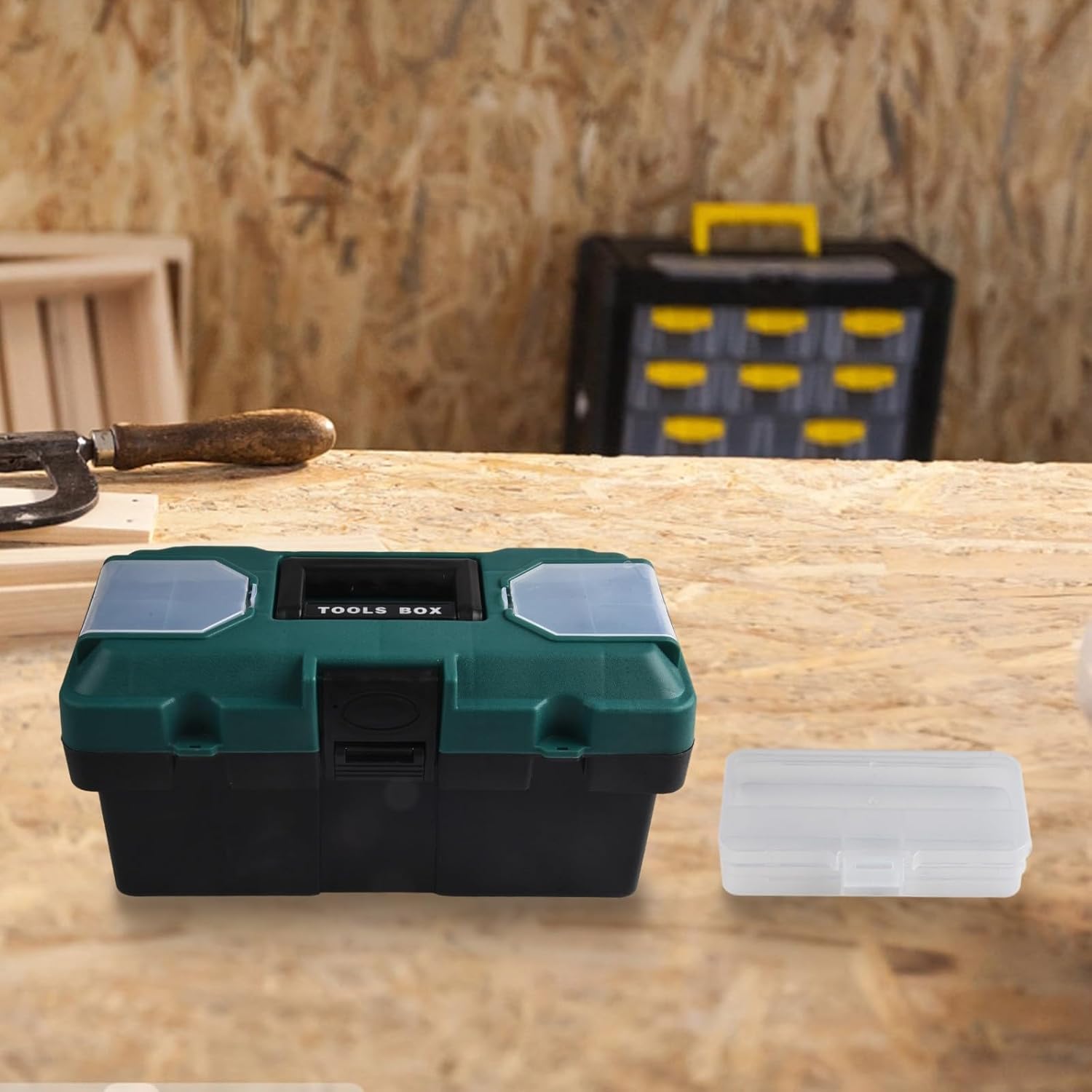 ⚡ Elektro & Technik – Werkzeugkoffer aus Kunststoff, 35,6 cm, mit ABS-Schlossschnalle für Tischlerei und elektrische Reparaturen, bequemer Griff, Werkzeugaufbewahrungskoffer – Bild 4