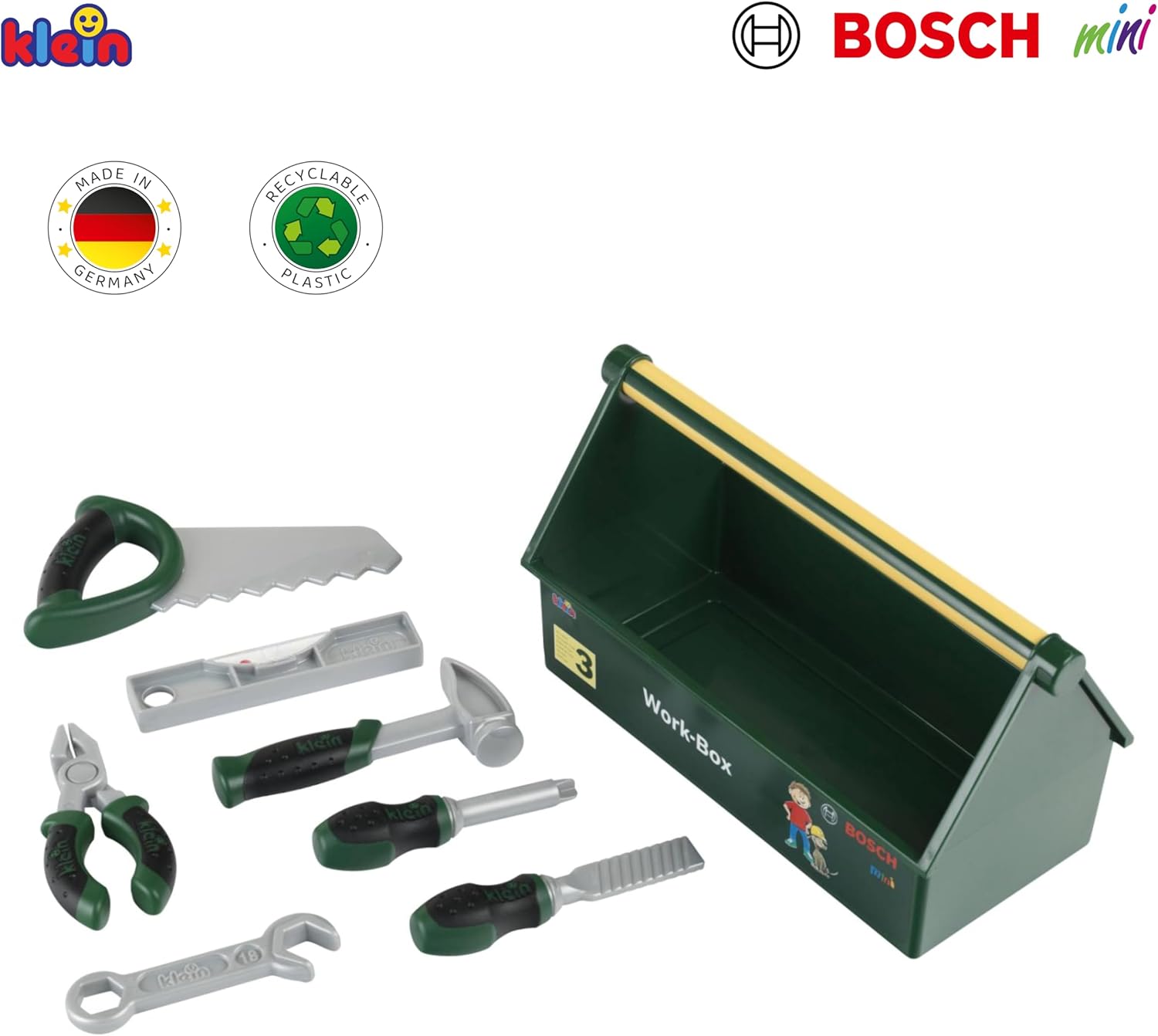 ⚒️ Bau & Montage – Theo Klein 8573 Werkzeugkasten | 7-teiliges Werkzeugset | Stabile Box mit praktischem Tragegriff | Abmessungen: 30,25 cm x 14 cm x 17,25 cm | Spielzeug für Kinder ab 3 Jahren – Bild 5