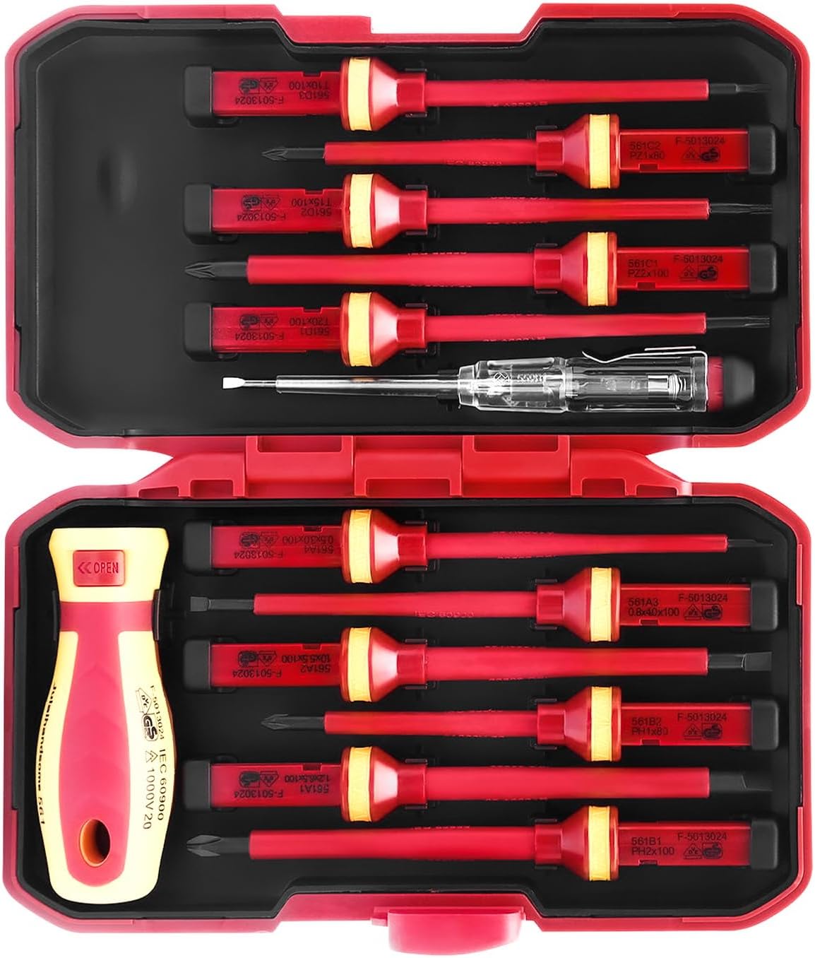 ⚡ Elektro & Technik – 13-teiliges Elektriker-Werkzeugset, Schraubendreher-Set, Isolierung, Elektrowerkzeug, VDE-Schraubendreher-Set, magnetischer Schraubendreher-Satz, Elektriker-Schraubendreher