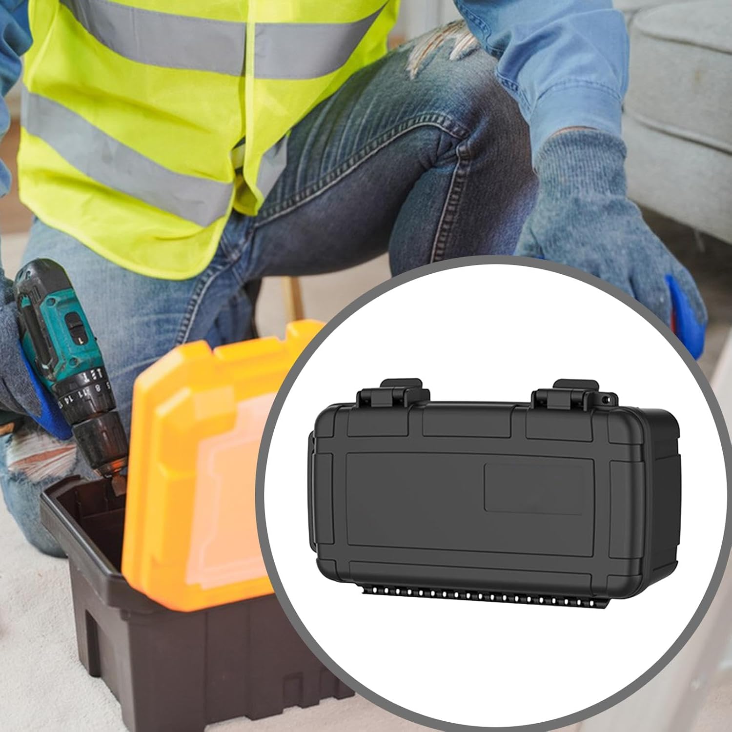 ⚡ Elektro & Technik – Werkzeugkoffer Kompakte Kameratasche Elektriker Tragbarer Werkzeugaufbewahrungskoffer Stoßfeste Aufbewahrungsbox mit Griff Pp Material für Heim Wartun, 22,2 x 12,8 x 8,7 cm – Bild 3
