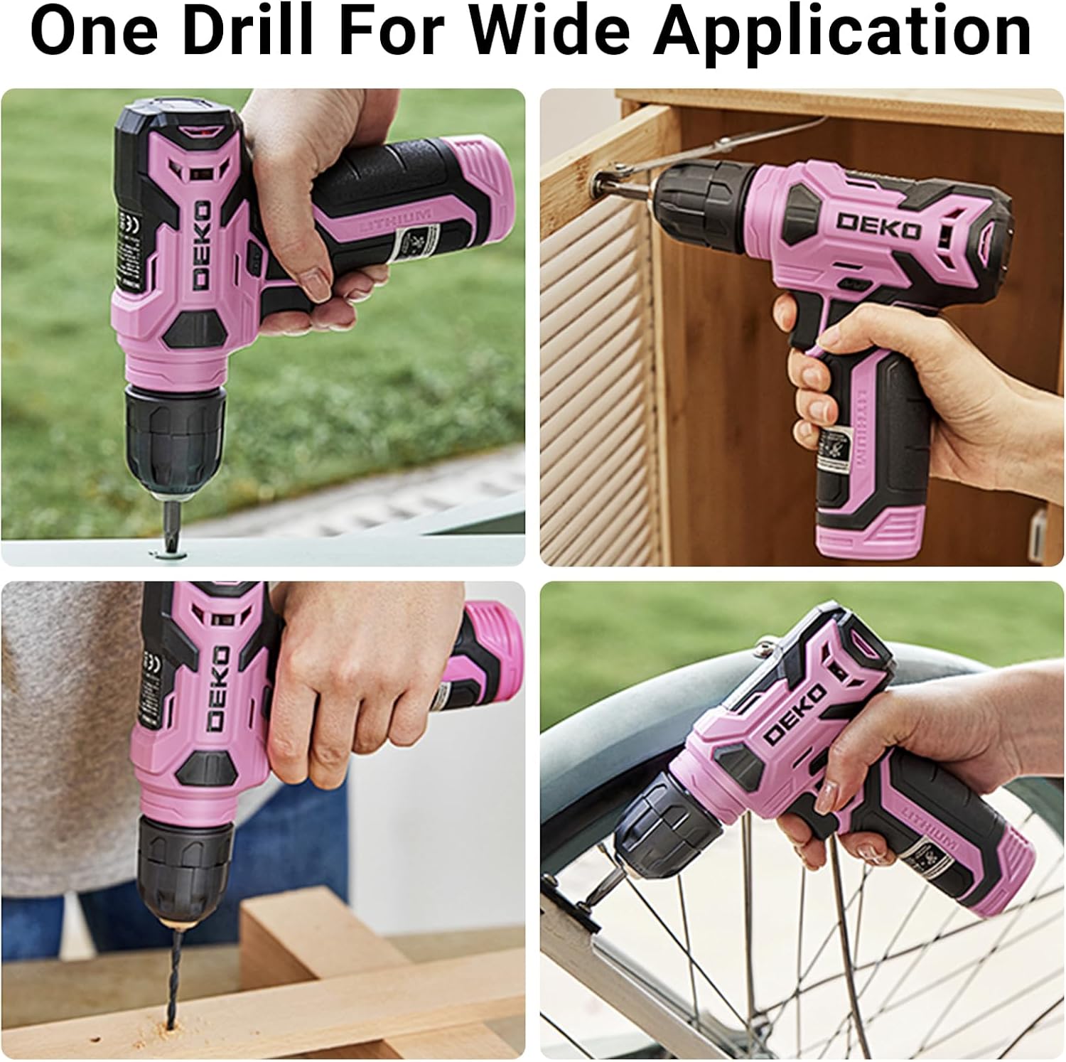 🔥 Angebote & Aktionen – DEKO Tool Box Cordless Screwdriver Tool Box Tool Set 126 Pieces Professional Tool Box for DIY Use for Offices and Garden, Pink – Bild 3