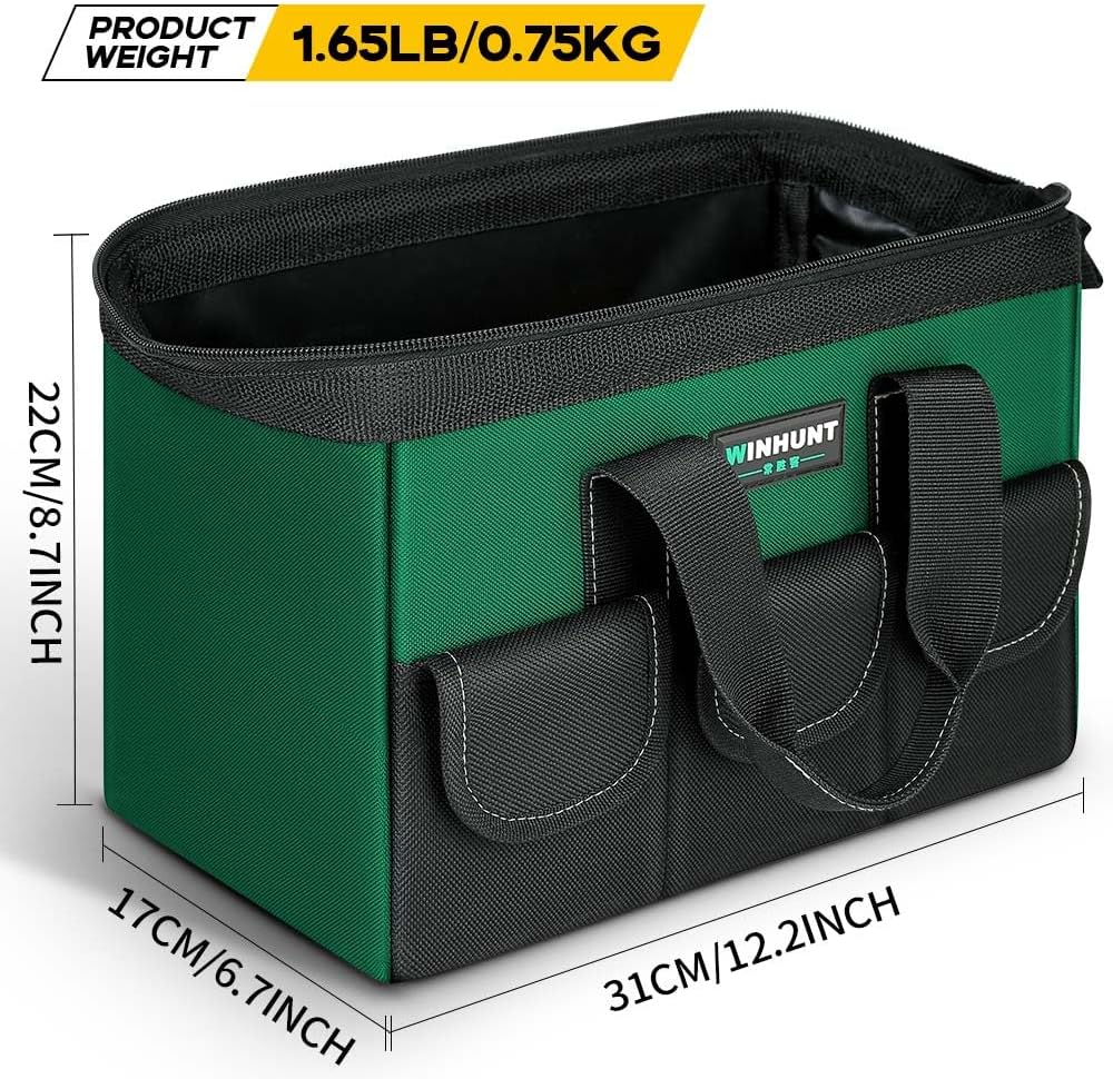 ⚡ Elektro & Technik – Werkzeugtasche, Grün, 31 cm/12 Zoll, aus 1680D Polyester, ideal für Heimwerker und Handwerker (12 Zoll) (Grün, 12 Zoll) – Bild 2