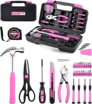 🔥 Angebote & Aktionen – Pink 40 Pcs General Household Hand Tool Set with Plastic Tool Box Storage Case Pink