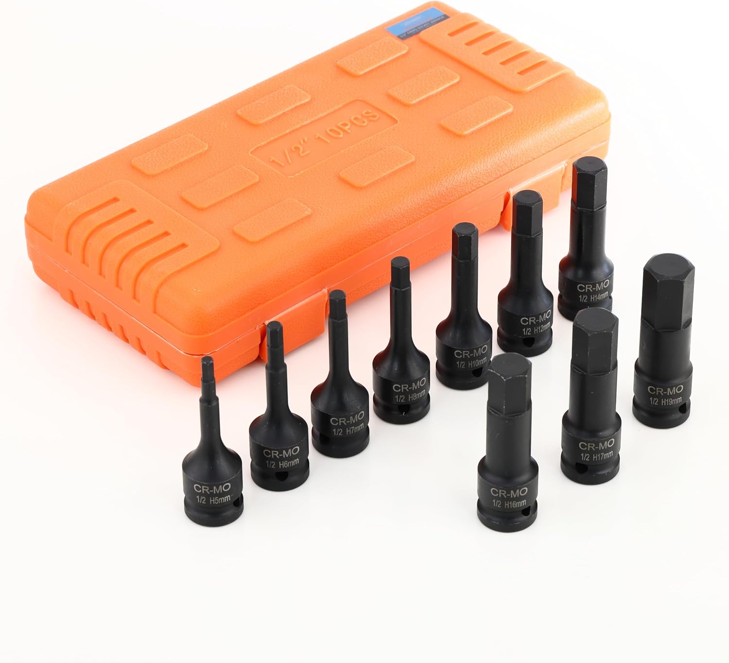 🚗 KFZ & Werkstatt – Allen Key Set 1/2 Inch Drive Impact Hex Bit Socket H5 - H19 Chrome-Molybdenum Steel Square Key Set for Impact Wrench/Drill/Driver, 10 Pieces – Bild 2