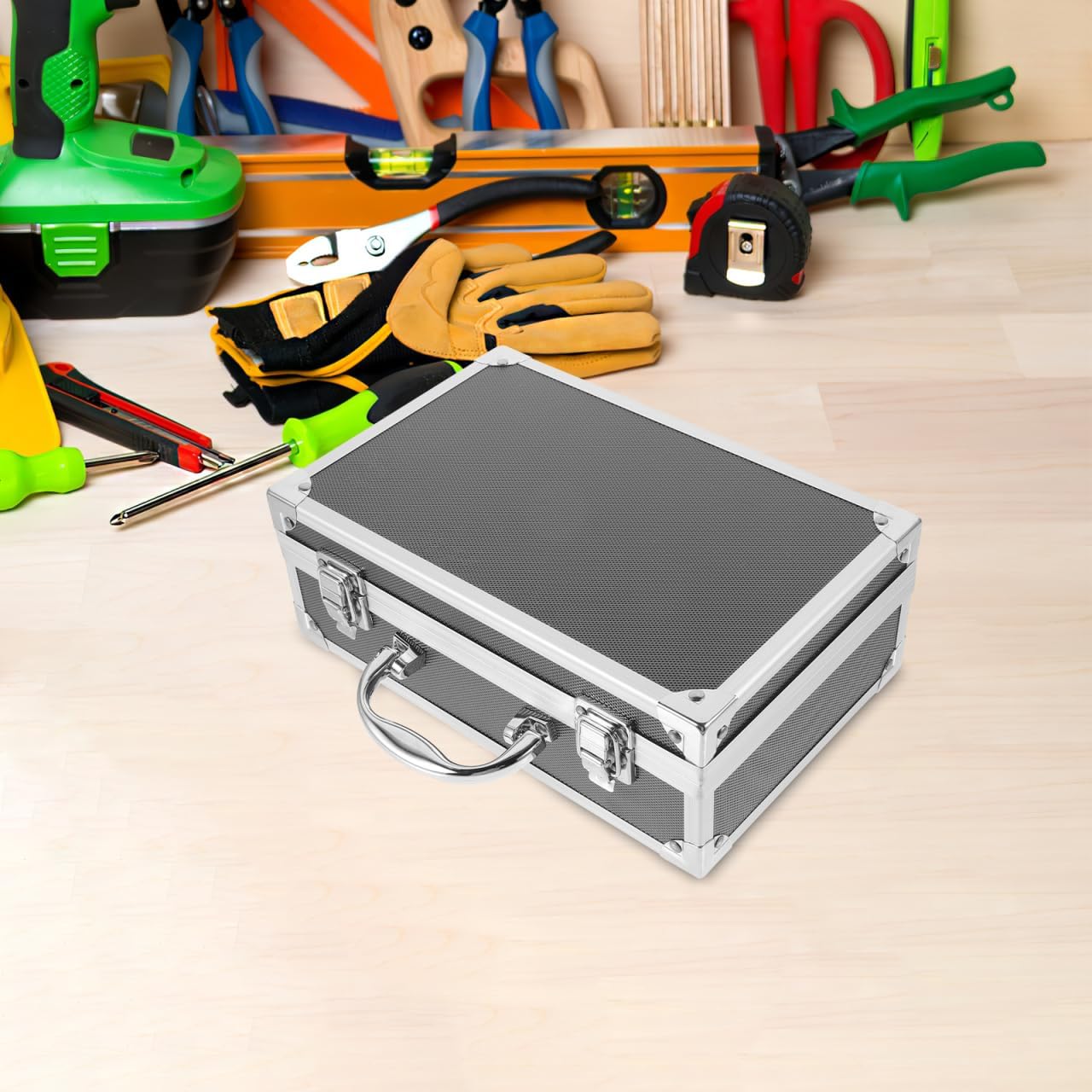 ⚡ Elektro & Technik – Aluminium-Werkzeugkasten mit Sicherheitsschloss, leicht und kompakt, tragbare Aufbewahrungsbox für Handwerkzeuge und Zubehör, stabiler Metall-Werkzeugkasten für den täglichen Gebrauch – Bild 7