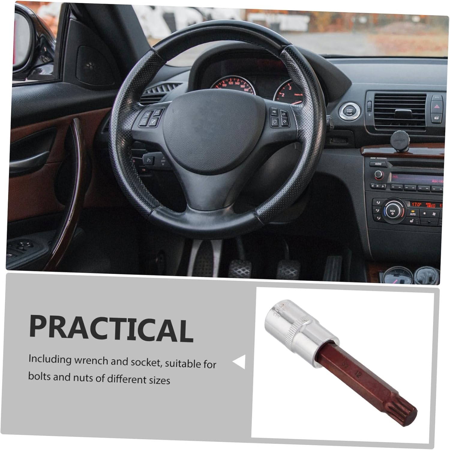 🚗 KFZ & Werkstatt – IMIKEYA Car Repair Tool Disassembly Key Car Repair Tools Wrench Steel Tool Steering Wheel Removal Seat Disassembly – Bild 5