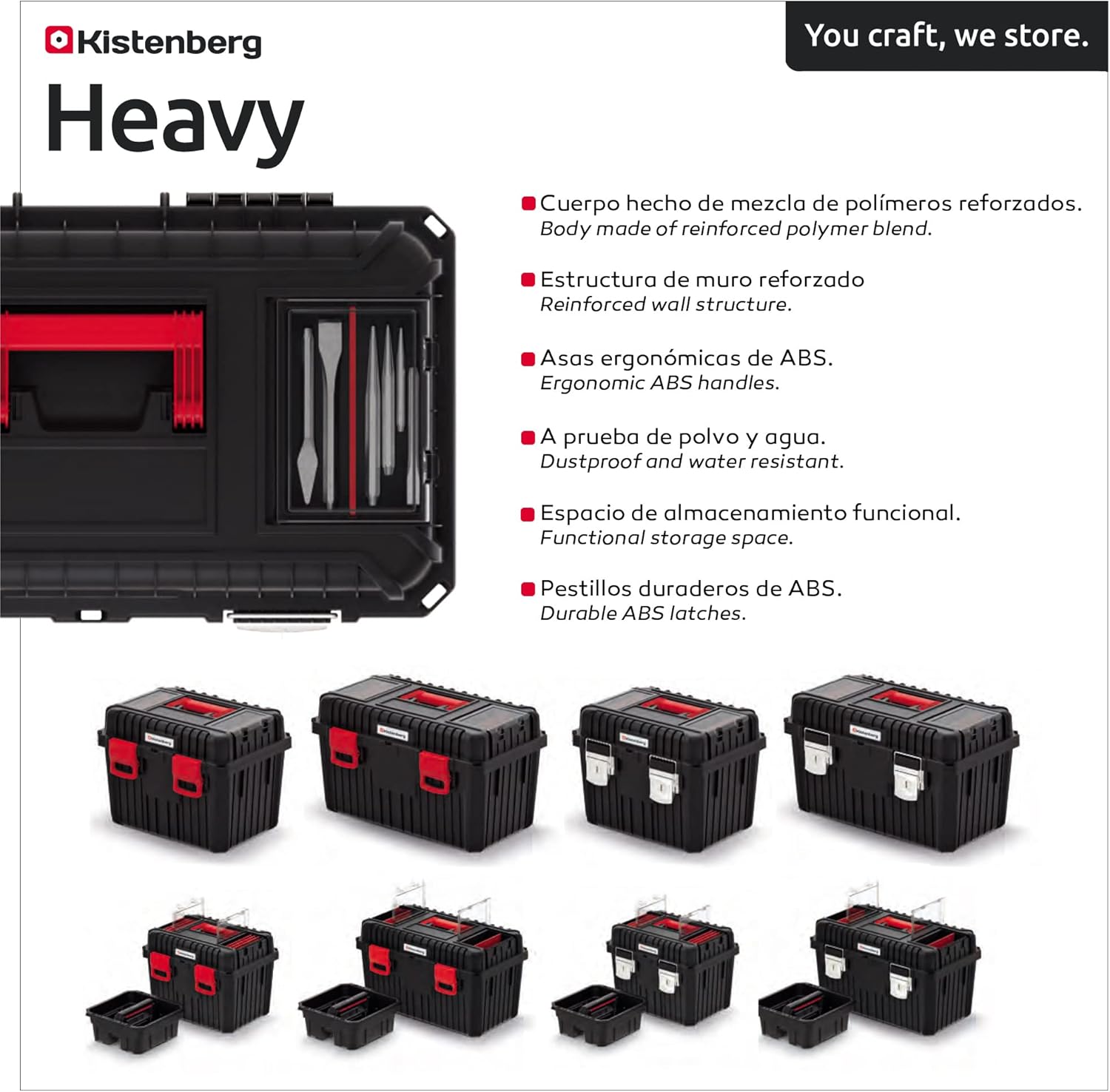 🔥 Angebote & Aktionen – Kistenberg Tool Box Tool Box Workshop Box with Organiser in Lid 1 x Carrier Plastic Handle Load Capacity up to 25 kg Dimensions 585 x 360 x 337 mm – Bild 2