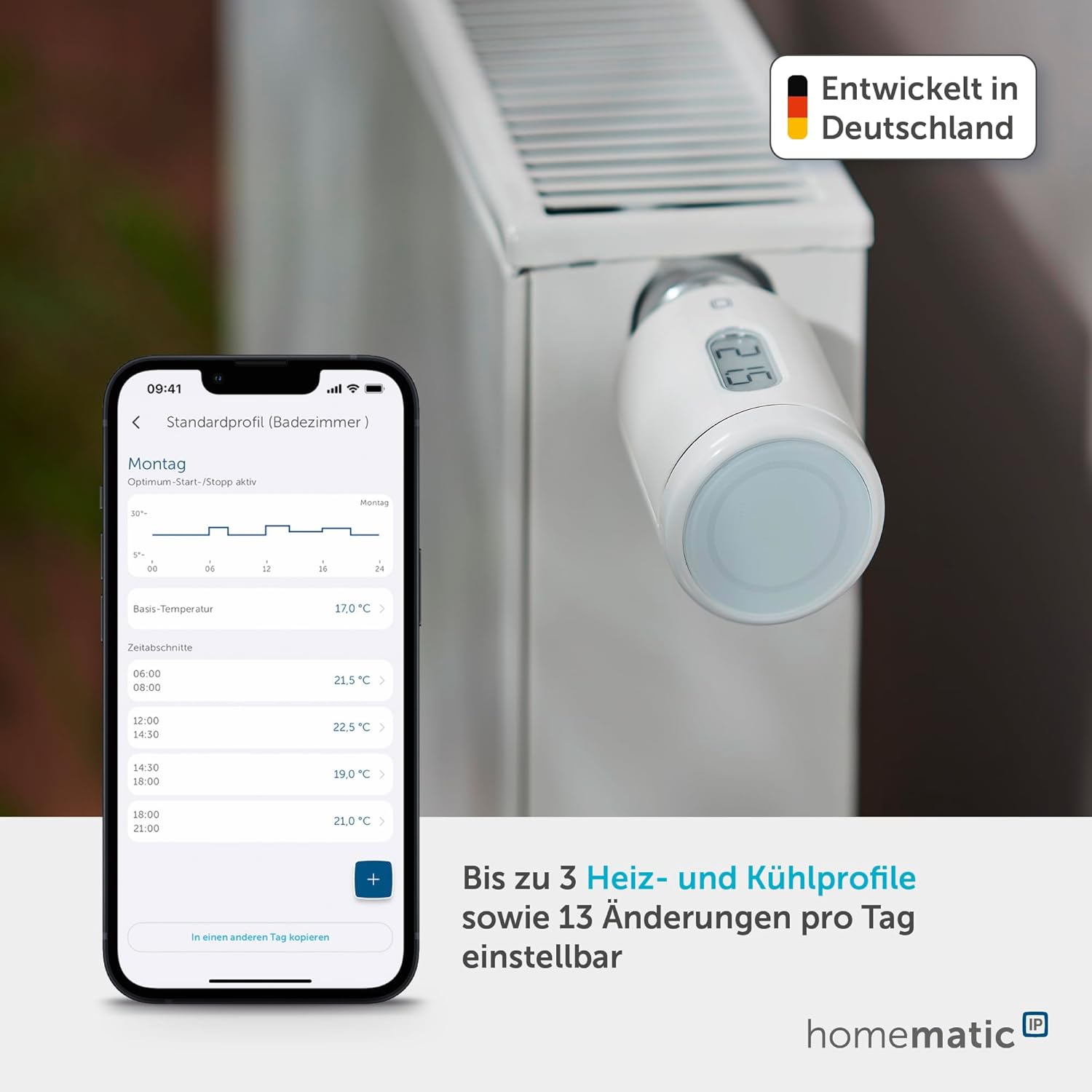 🔥 Angebote & Aktionen – Homematic IP Smart Home Radiator Thermostat - Pure, Digital Thermostat Heating, Control via App, Alexa, Google Assistant, Easy Installation, Energy Saving, 161046A0 – Bild 2