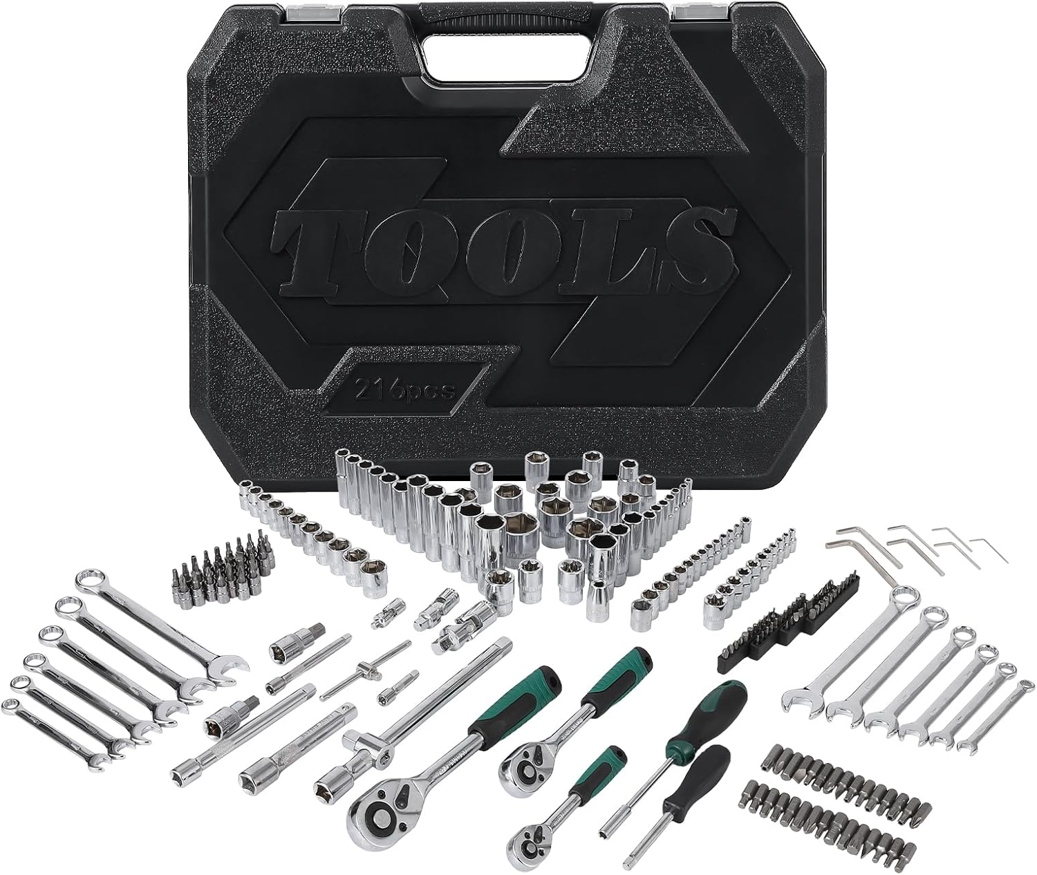 🔥 Angebote & Aktionen – Filled Tool Box, 216 Tool Set, Tool Box, Tool Set, Household Basics Tool for Workshop and Household with Wrench, Hammer, Pliers, Screwdrivers – Bild 8