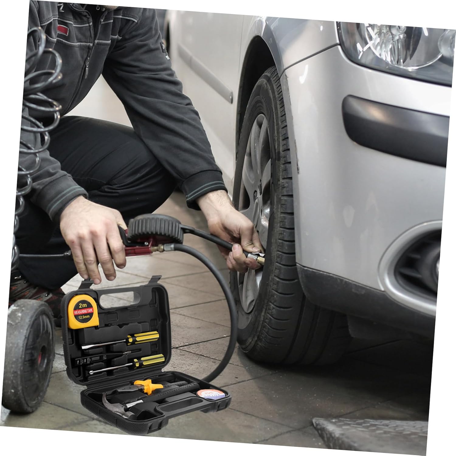 🚗 KFZ & Werkstatt – Vaguelly 1 Set Compact Tool Box Parts for DIY Enthusiasts Versatile Hammer Screwdriver Pliers and Tape Measure for Repairs at Home and on the Go – Bild 8
