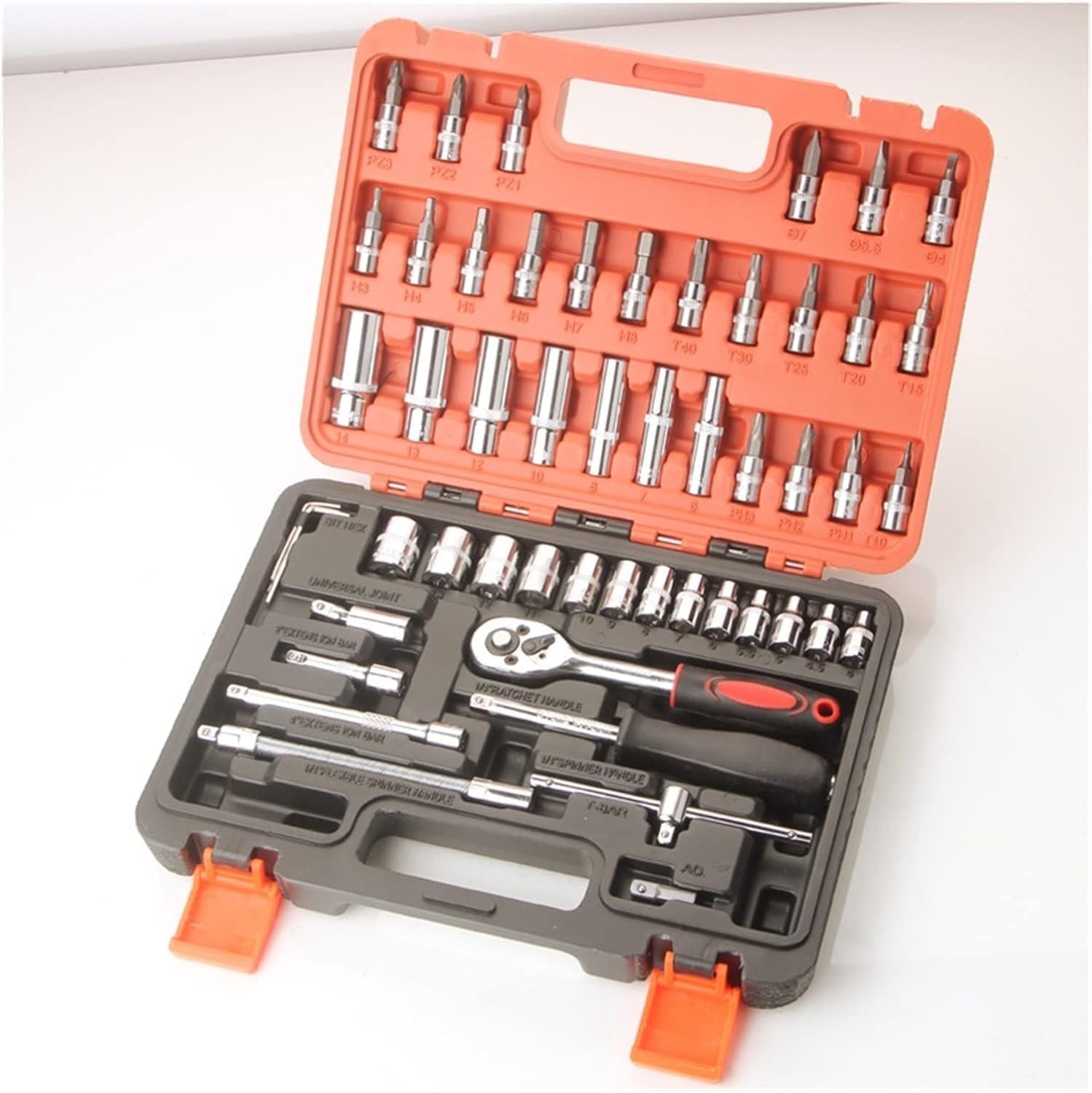 🚗 KFZ & Werkstatt – Car Tool 53 Pieces Spanner Ratchet Socket Wrench Set Tool Repair Car Toolbox Multifunctional Hand Tools Tool Box – Bild 3