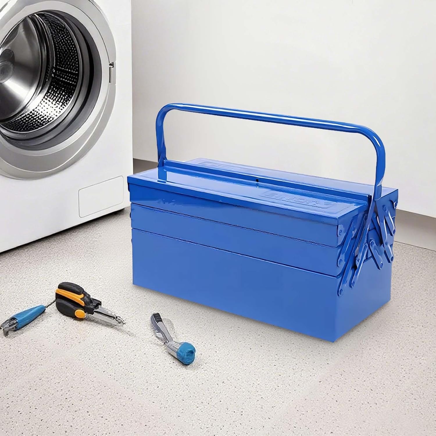 🚗 KFZ & Werkstatt – 5 Compartments Metal Empty Large Tool Box, Professional Tool Box, Robust and Durable, Made of High-Quality Sheet Steel, Space-Saving, for Home, Hobby, Car, Trolley Function – Bild 6