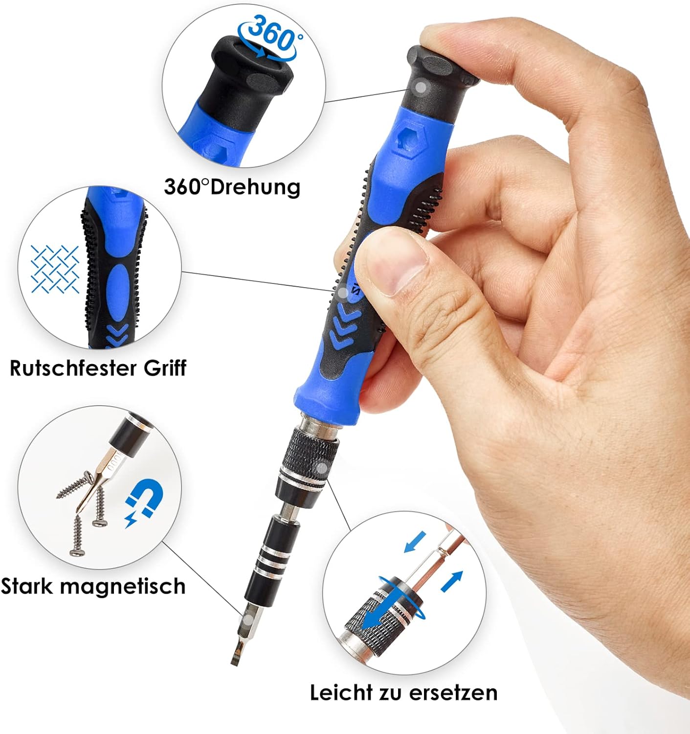 ⚡ Elektro & Technik – SHARDEN Präzisions-Schraubendreher-Set, 122-in-1 Mini-Präzisionswerkzeug-Set mit Torx T2 T5 T6 T8 T9, Handy-Reparatur-Set für Uhr, PC, Brille, PS, Kamera, iPhone mit 1 Magnetpad – Bild 4