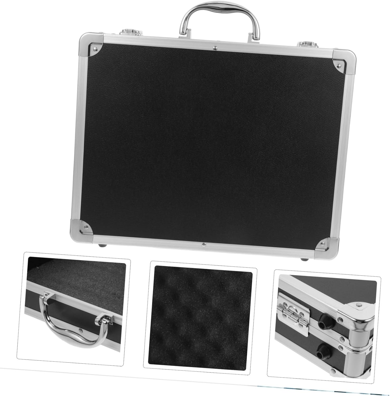 ⚒️ Bau & Montage – VILLCASE Werkzeugkasten aus Aluminiumlegierung, Aufbewahrungsboxen, tragbare Aktentasche für den Arbeitsplatz, Aktentasche aus Aluminiumlegierung, Metallgehäuse, schwarzer Kunststoff – Bild 8