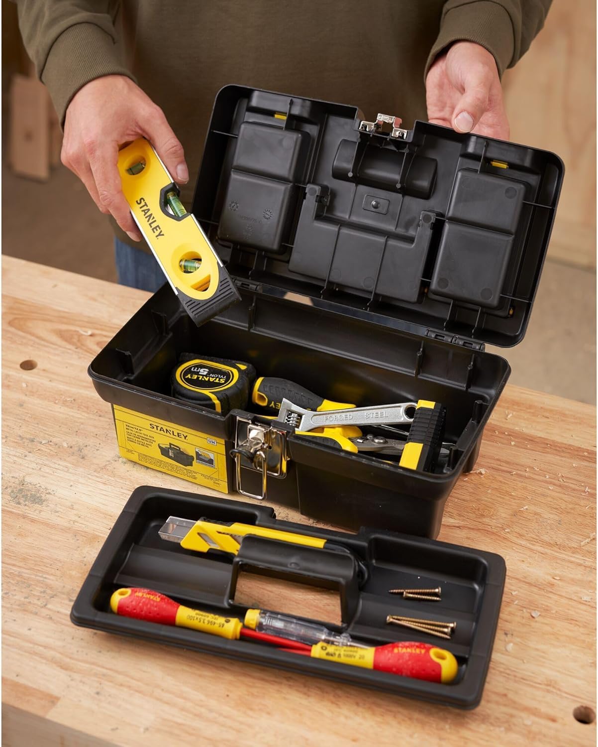 ⚒️ Bau & Montage – Stanley 1-92-064 2000 Series 12,5-Zoll-Werkzeugkasten mit Metallverschluss – Bild 2