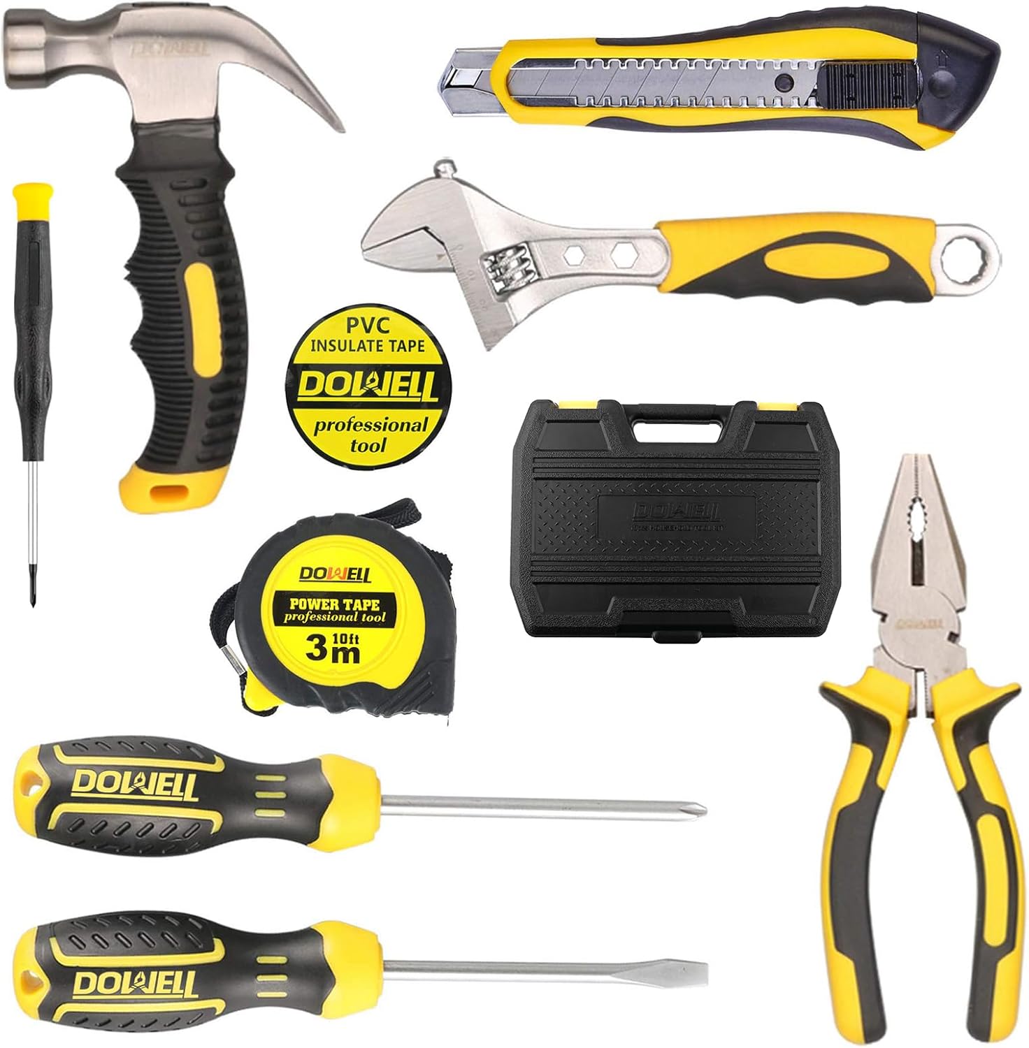 🔥 Angebote & Aktionen – DOWELL Tool Set 10 Pieces Homeowners General Household Small Hand Tool Set with Plastic Tool Box Storage Case – Bild 2