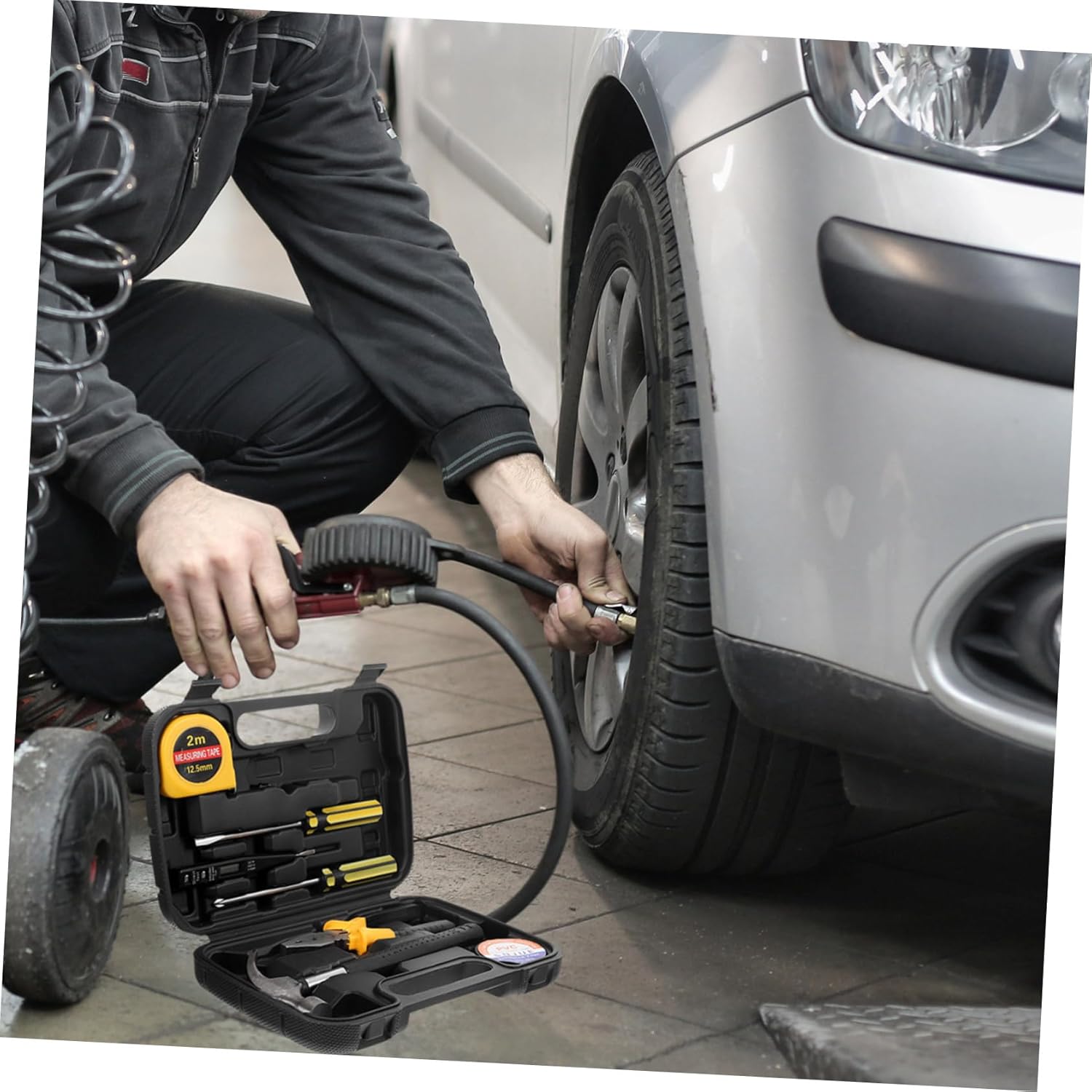 🔥 Angebote & Aktionen – Werkzeugkoffer mit Hammer Schraubendreher Maßband Zange Cutter Robuster Heimwerker Werkzeugkasten für Auto Reparatur und Haushalt Tragbar und Vielseitig Einsetzbar – Bild 5