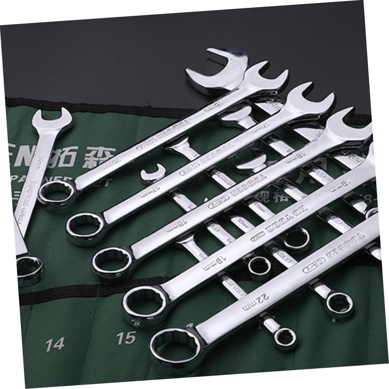 🚗 KFZ & Werkstatt – NUOBESTY 14-piece adjustable piece combination key set with storage bag, tool set for DIY enthusiasts and professionals for precise repairs and versatile – Bild 9