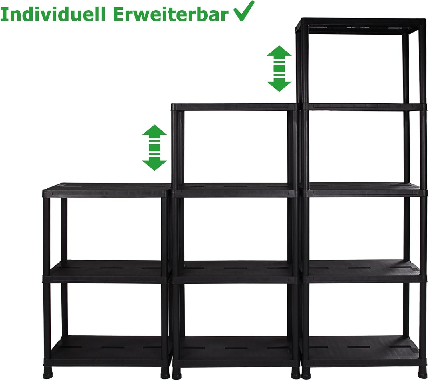 ⚒️ Bau & Montage – Ondis24 Regal, 60 x 30 x 138 (H) cm, 12 Zoll Steckregal, Kunststoff, Anthrazit, maximale Belastung 100 kg – Doppelpack – Bild 8