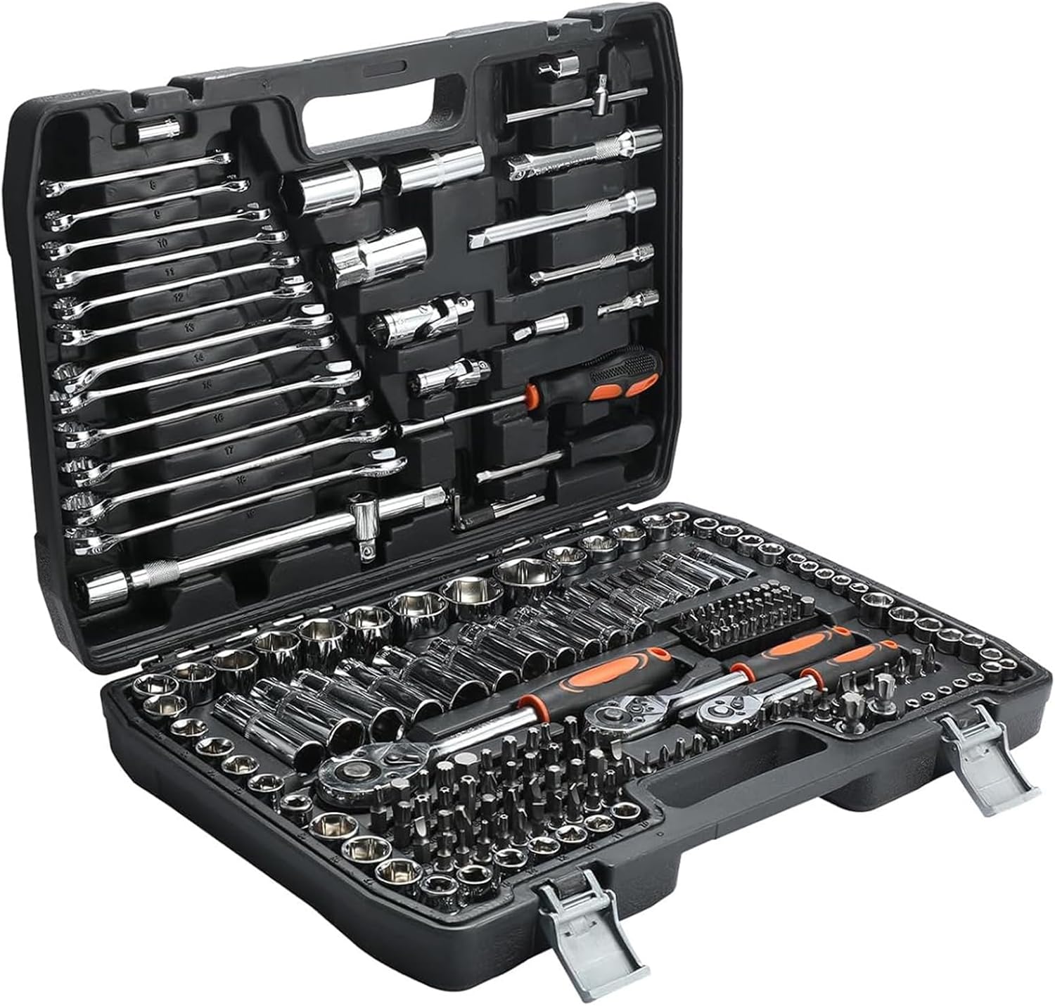 🔥 Angebote & Aktionen – Socket Spanner Set, 216 Pieces, 1/2 Inch + 1/4 Inch + 3/8 Inch Socket Spanner Set, CR-V, Ratchet Case, Filled Tool Box, Ratchet Box, Ratchet, Socket Spanner and Bit Set