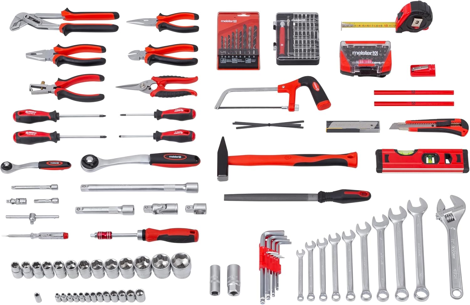 🔥 Angebote & Aktionen – Meister 8971810 Tool Box 161 Pieces - Sturdy Aluminium Case Set - For Household, Garage & Workshop / Professional Filled / Tool Box / Tool Box Complete with Tools – Bild 3