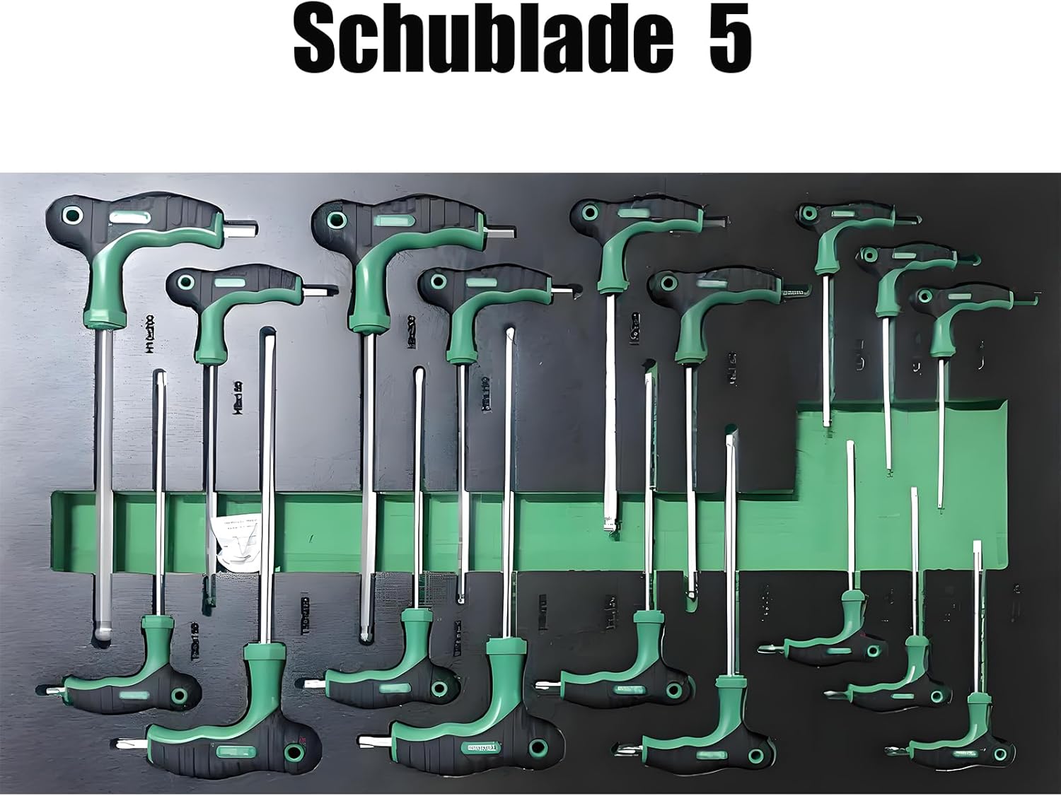 ⚒️ Bau & Montage – Rollbarer Werkstattwagen mit 7 Schubladen und doppelten Ablagen, Arbeitsplatte aus Holz für Garage, Werkstatt oder Außenbereich, 300 kg Tragkraft (7 Schubladen mit 258 Werkzeugteilen) – Bild 7