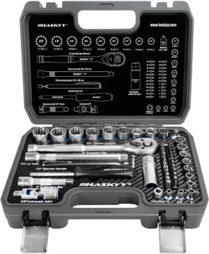 🚗 KFZ & Werkstatt – Multi-Toothed Gear Lock Profile XZN E-Shaped Socket Set 12-Edge 6-Edge Hex Harley Imperial Metric 1/4 and 3/8 Nut Bits 4 - 19 mm Set of 52