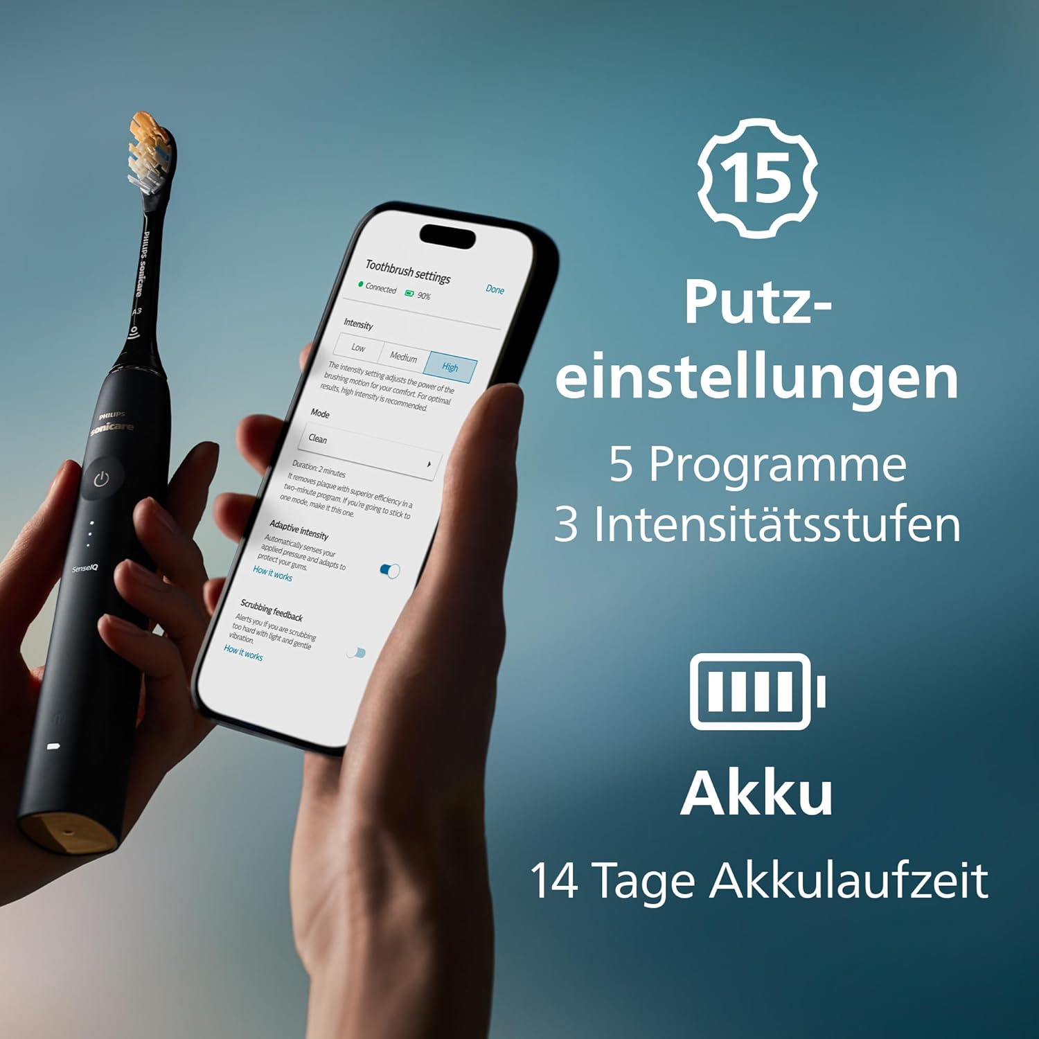 🔥 Angebote & Aktionen – Philips Sonicare Prestige 9900 Our Most Advanced Electric Toothbrush HX9992/12 with SenseIQ All-in-One Brush Head Artificial Intelligence in the Philips Sonicare App Colour: Midnight Blue – Bild 9