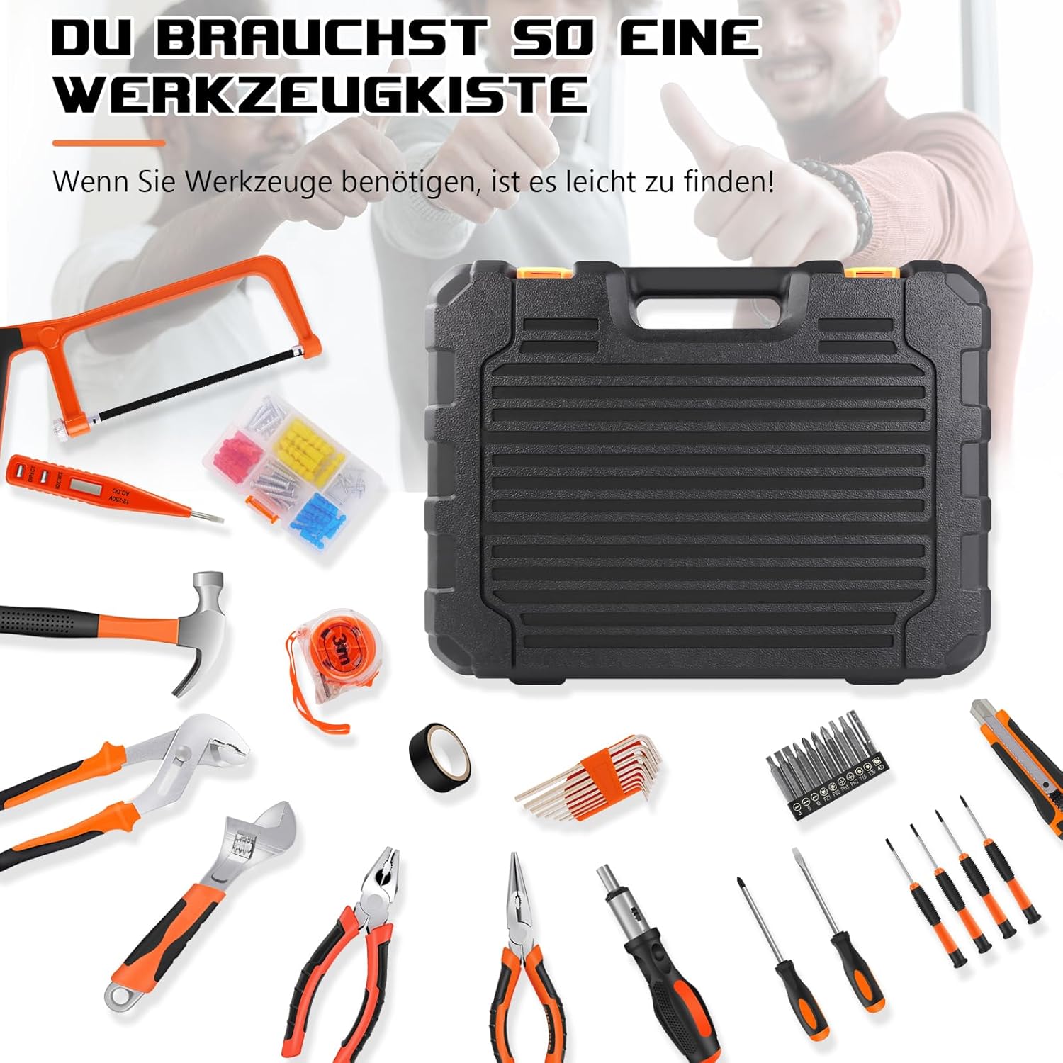 ⚡ Elektro & Technik – Werkzeugkoffer 102-teilig, Profi-Werkzeugset, gefüllter Werkzeugkoffer, kompletter Werkzeugkoffer mit Werkzeug, Werkzeugkoffer-Schraubendreher-Set, universell und für den Haushalt – Bild 3