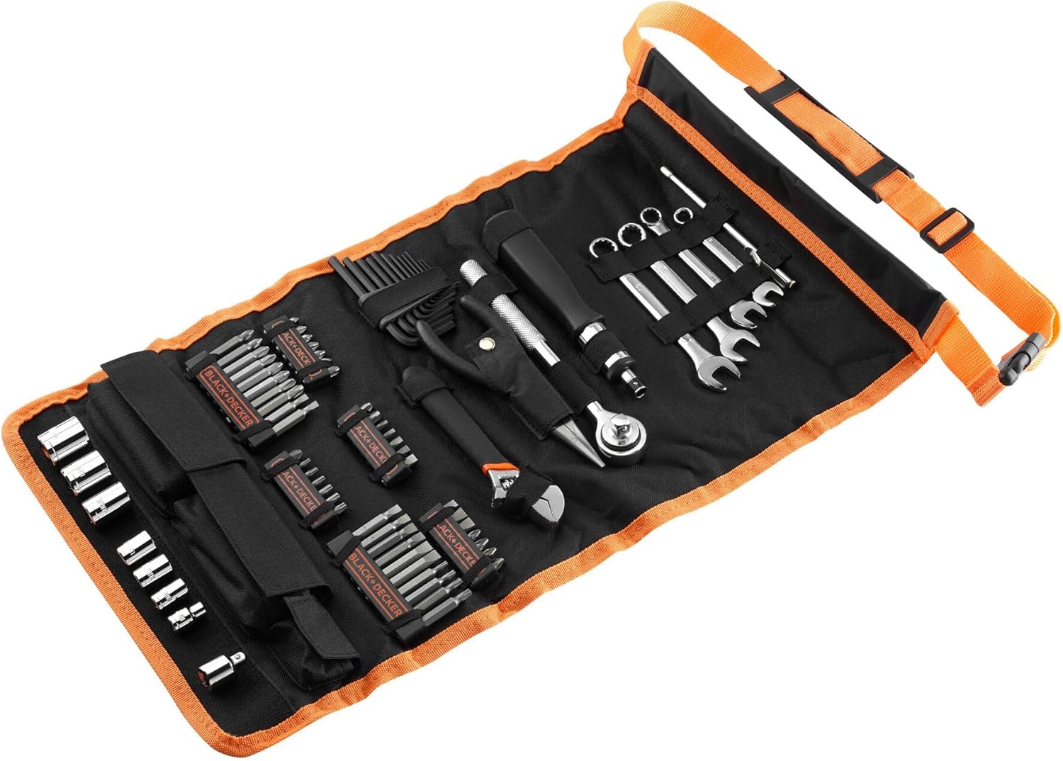 🚗 KFZ & Werkstatt – Black + Decker A7063 76-teilig Handliche Roll-Tasche mit Autowerkzeug-Zubehör – Bild 4
