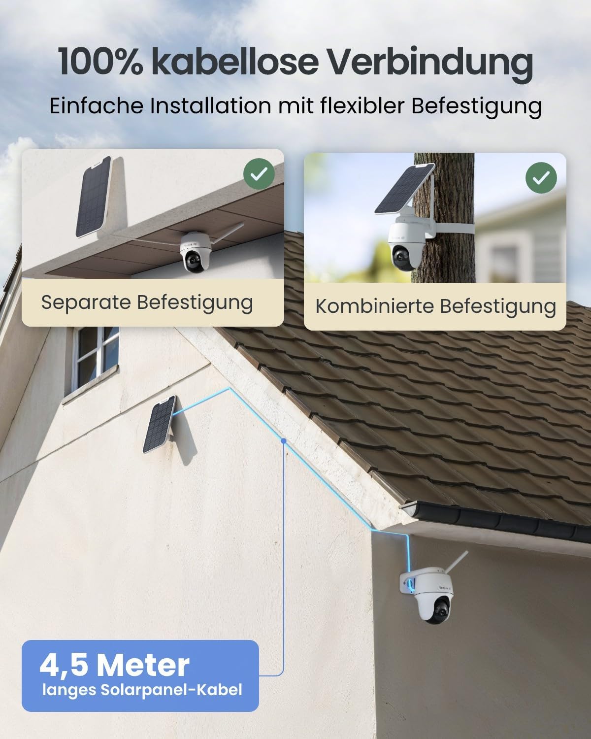 ⚡ Elektro & Technik – Reolink Argus PT Ultra Outdoor 4K Solar-Überwachungskamera + Solarpanel, 2,4 & 5 GHz WLAN, Autoverfolgung, Solar-WLAN-Kamera für den Außenbereich mit 8 MP UHD-Farbnachtsicht, KI-Erkennung, keine monatliche Gebühr – Bild 6