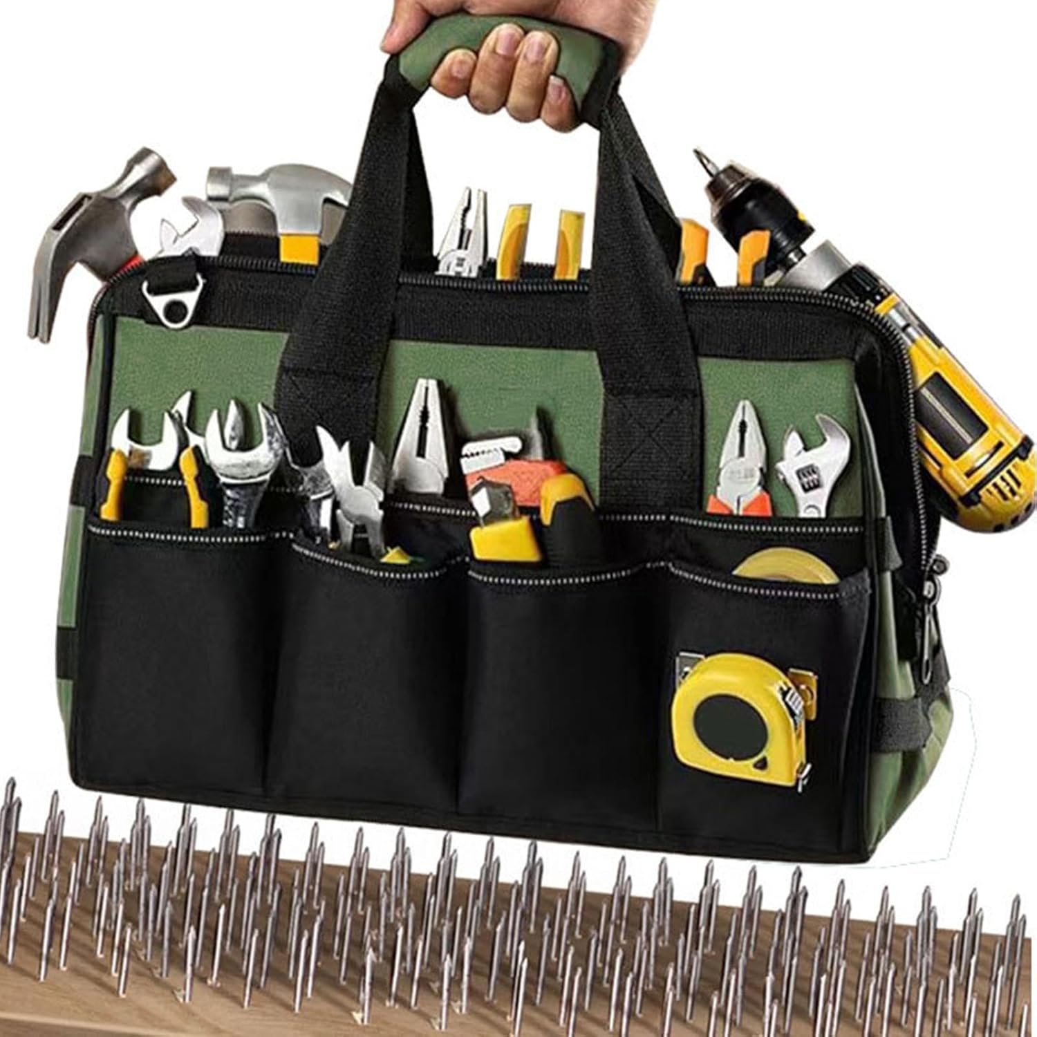 ⚡ Elektro & Technik – Werkzeugtasche für Elektriker, robuster Werkzeugkoffer mit mehreren Taschen, multifunktionale breite Öffnung, Werkzeugkoffer mit Griff für Reisearbeiten – Bild 8