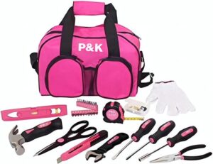 🔥 Angebote & Aktionen – P & K 77 Piece Tool Bag Set Tool in Pink | Tool Set for Household, Repairs & DIY Projects