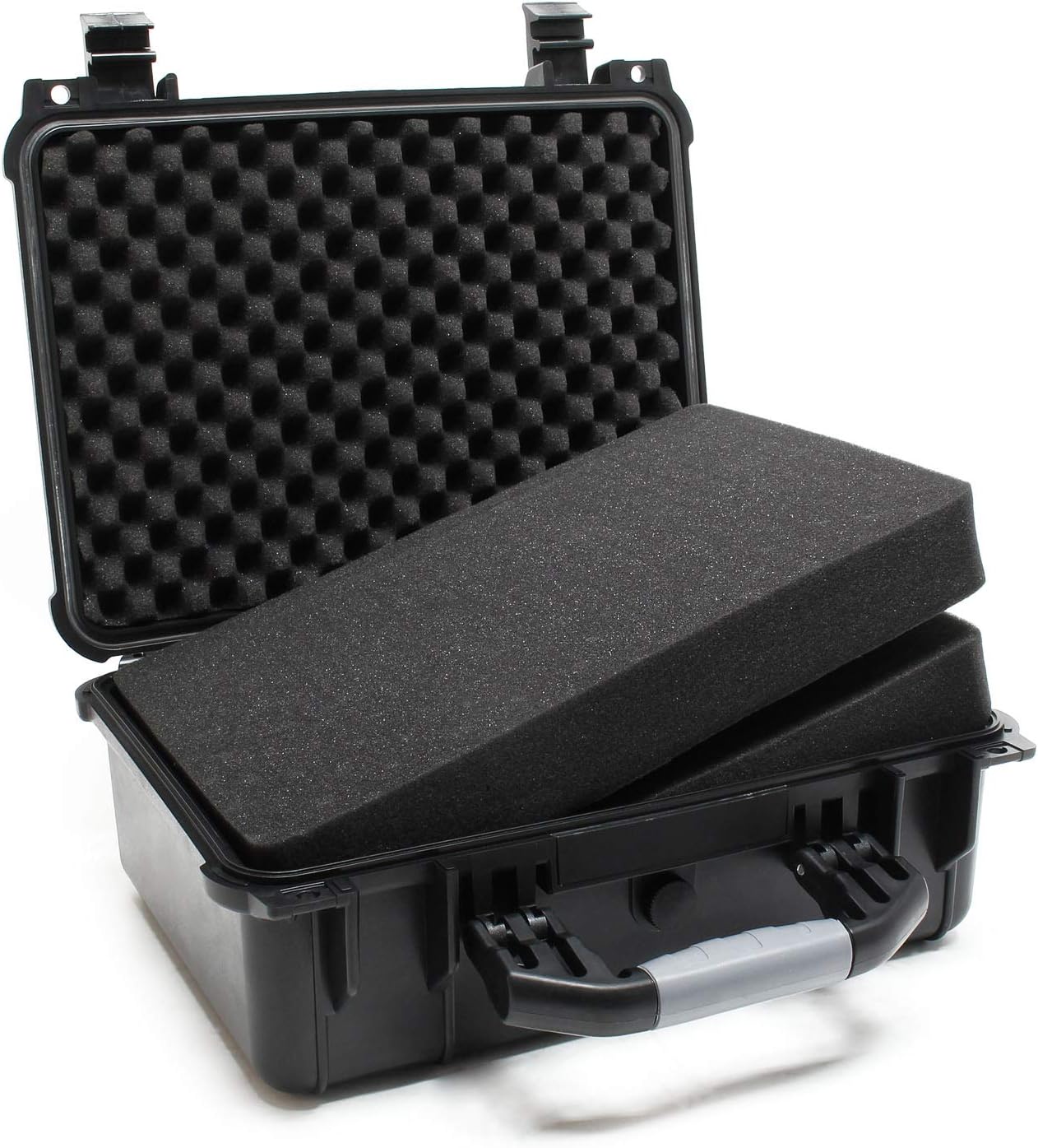 ⚡ Elektro & Technik – Wiltec Universalkoffer, 40,6 x 33 x 17,4 cm, schwarz, Schutzhülle, wasserdicht mit Druckausgleichsventil und verstellbaren Schaumstoffmatten