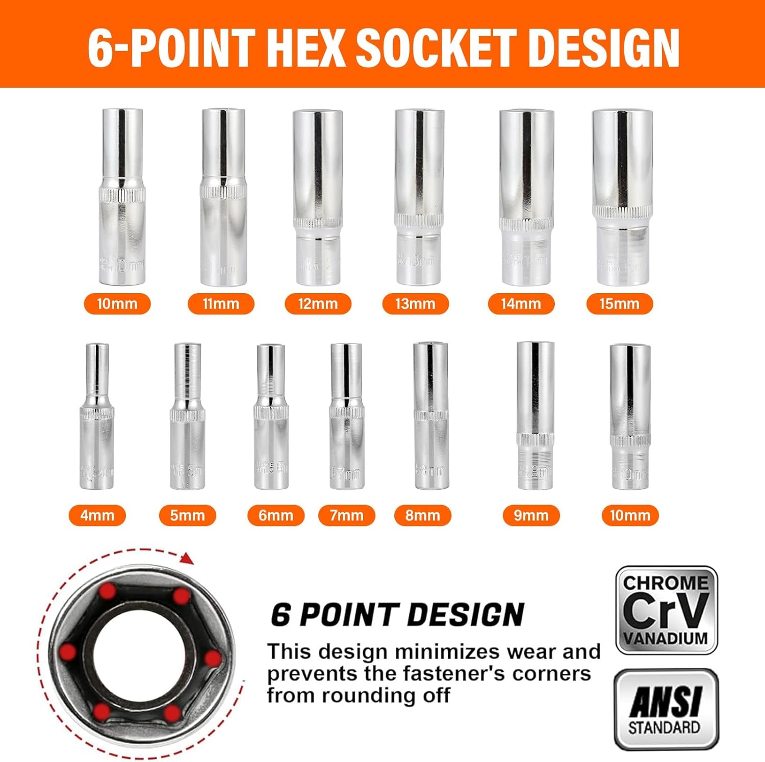 🚗 KFZ & Werkstatt – 172-Piece Socket Spanner Set Ratchet Box Socket Spanner Set 1/4 Inch 1/2 Inch 3/8 Inch – Bild 5