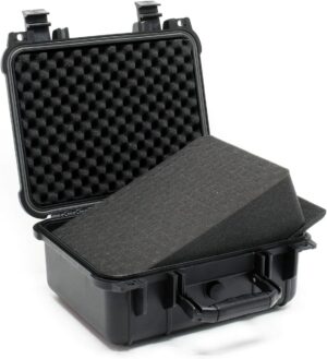 ⚡ Elektro & Technik – Wiltec Universalkoffer, 35 x 29,5 x 15 cm, schwarz, wasserdichte Schutzhülle mit Druckausgleichsventil und verstellbaren Schaumstoffmatten, schwarz, praktisch