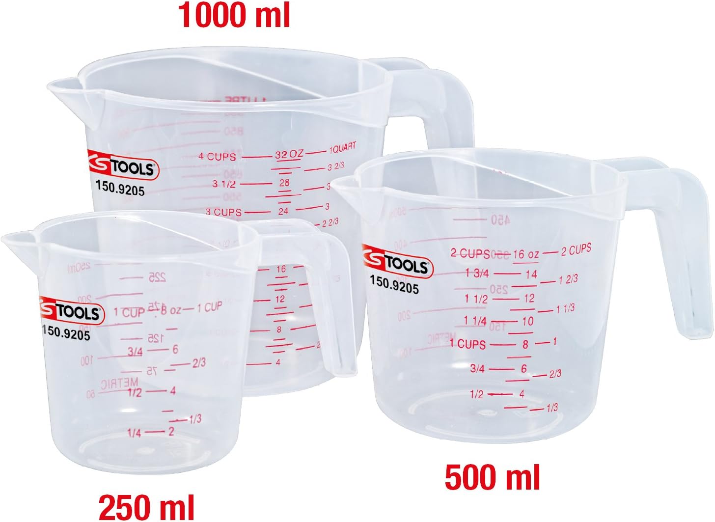 🚗 KFZ & Werkstatt – KS Tools 150.9205 Measuring cup set, 3 pcs – Bild 2