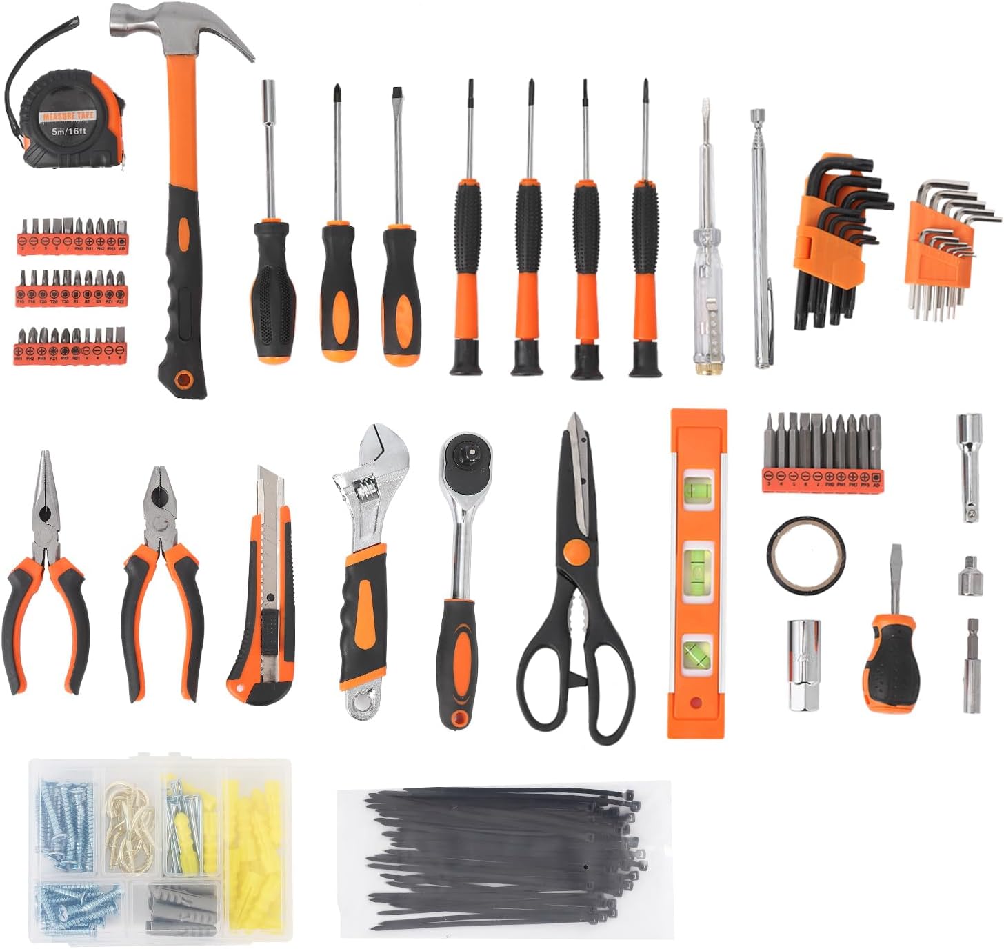 🔥 Angebote & Aktionen – Tool Box 247 Pieces, Sturdy Case Tool Set with Wrench, Hammer, Pliers, Screwdrivers and Much More, Stackable Plastic Case for Home, Garage and Workshop – Bild 7