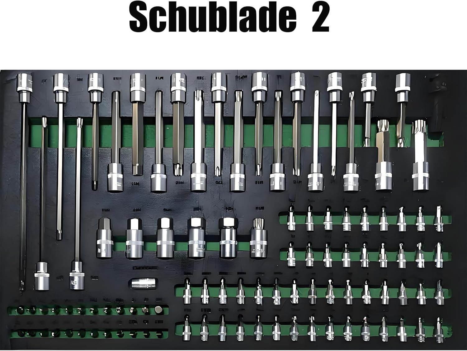 ⚒️ Bau & Montage – Rollbarer Werkstattwagen mit 7 Schubladen und doppelten Ablagen, Arbeitsplatte aus Holz für Garage, Werkstatt oder Außenbereich, 300 kg Tragkraft (7 Schubladen mit 258 Werkzeugteilen) – Bild 4