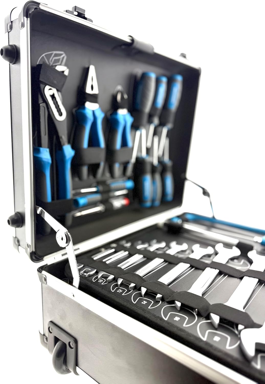 🔥 Angebote & Aktionen – WORKZONE 128 Pcs Aluminum Casing Trolley Tool Box with Wheels Extendable Handle 45.5 x 35.5 x 19.7cm – Bild 4