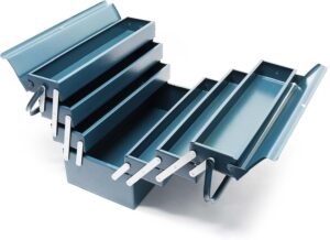 🔥 Angebote & Aktionen – Wiltec Steel Tool Box 420 x 200 x 250 mm with 7 Compartments, Durable Tool Box with Handle, Tool Box