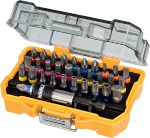 ⚡ Elektro & Technik – Dewalt DT7969, 32-teiliges Schraubendreher-Bit-Set, (für Schraubarbeiten, Phillips, Pozi, Schlitz, Sechskant, Torx und Sicherheits-Torx, kompatibel mit TSTAK, inkl. Schnellwechsel-Bithalter), gelb, DT7969-QZ
